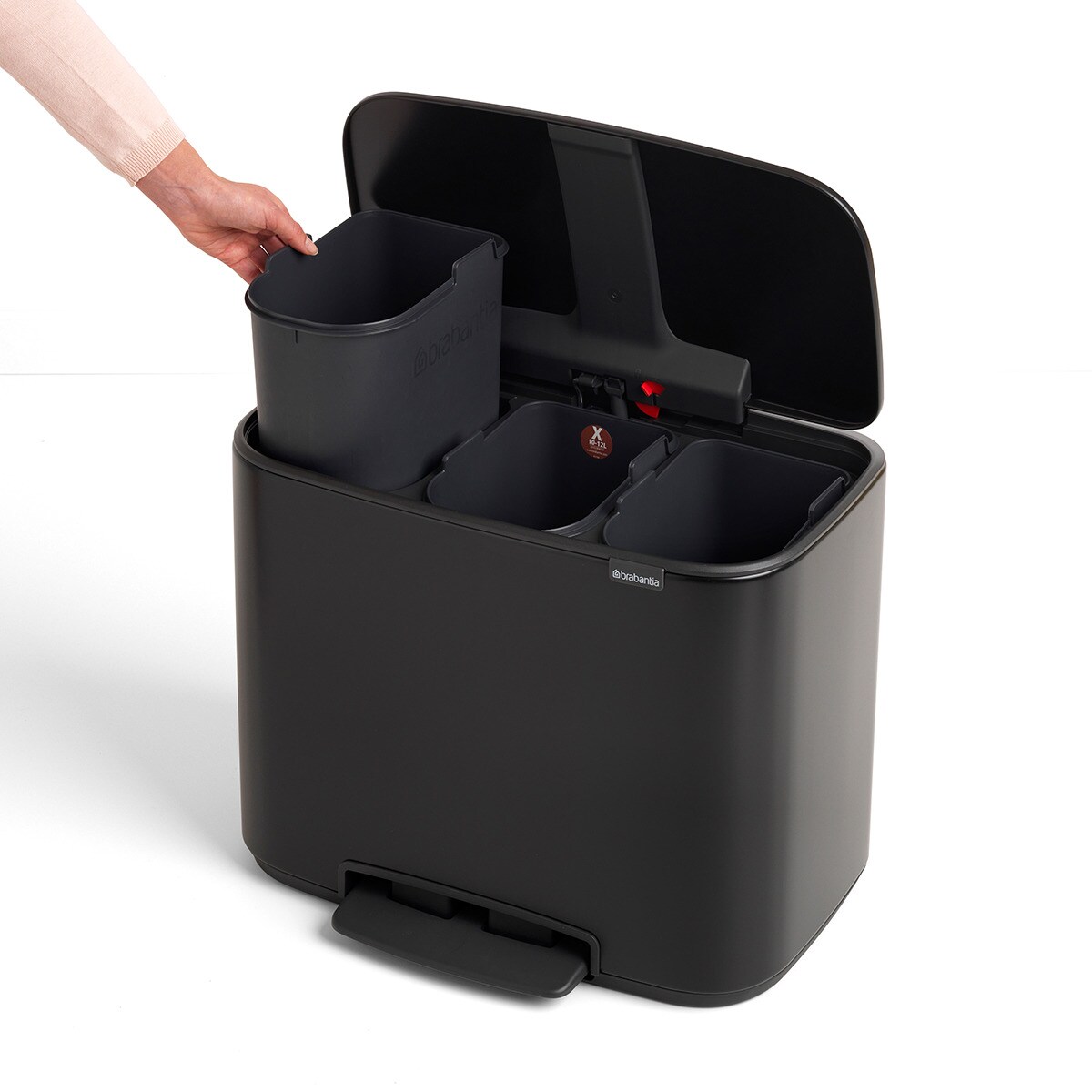 Balde do Lixo com Pedal para Reciclagem BO - 3X11 L Preto-4