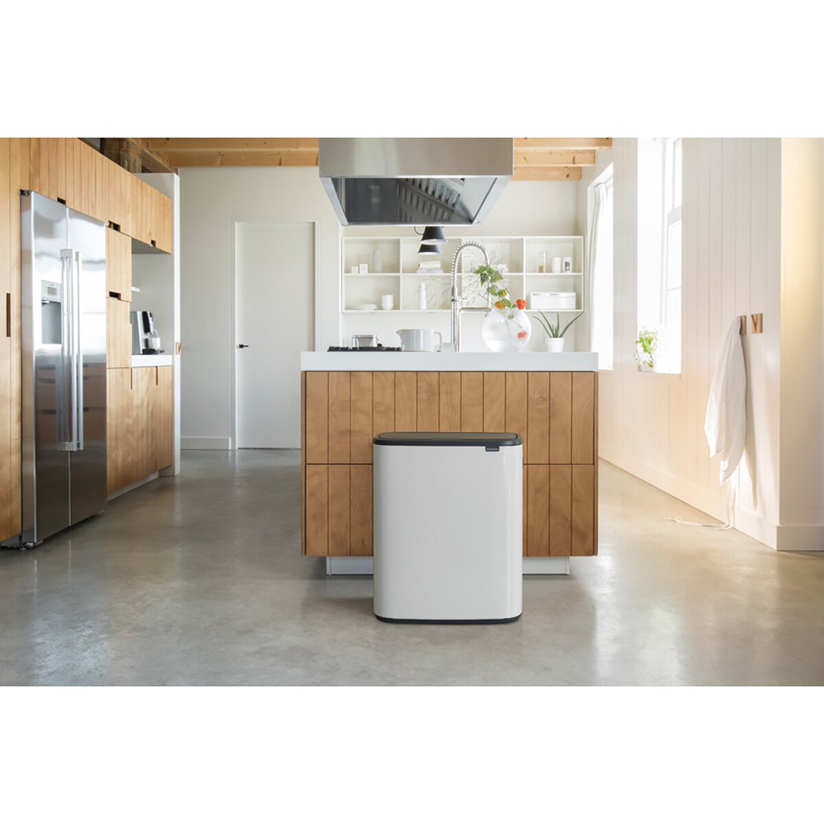 Balde do Lixo para Reciclagem BO Touch Bin 30 + 30 L Branco-5