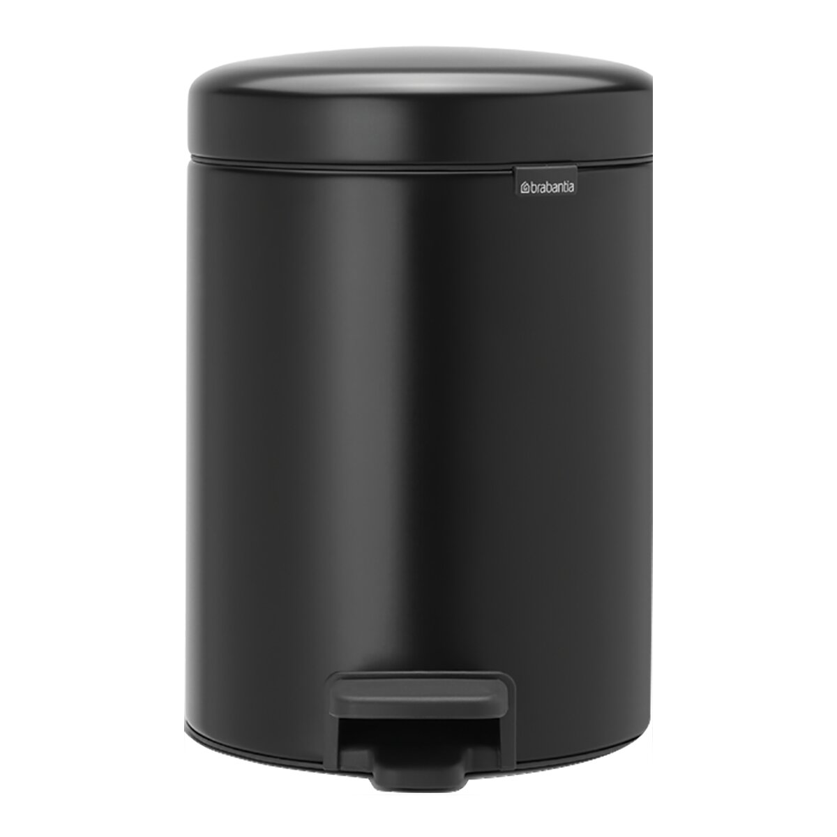 Papelera de baño con pedal NewIcon 5L Brabantia - Negro 5 litros Negro-1