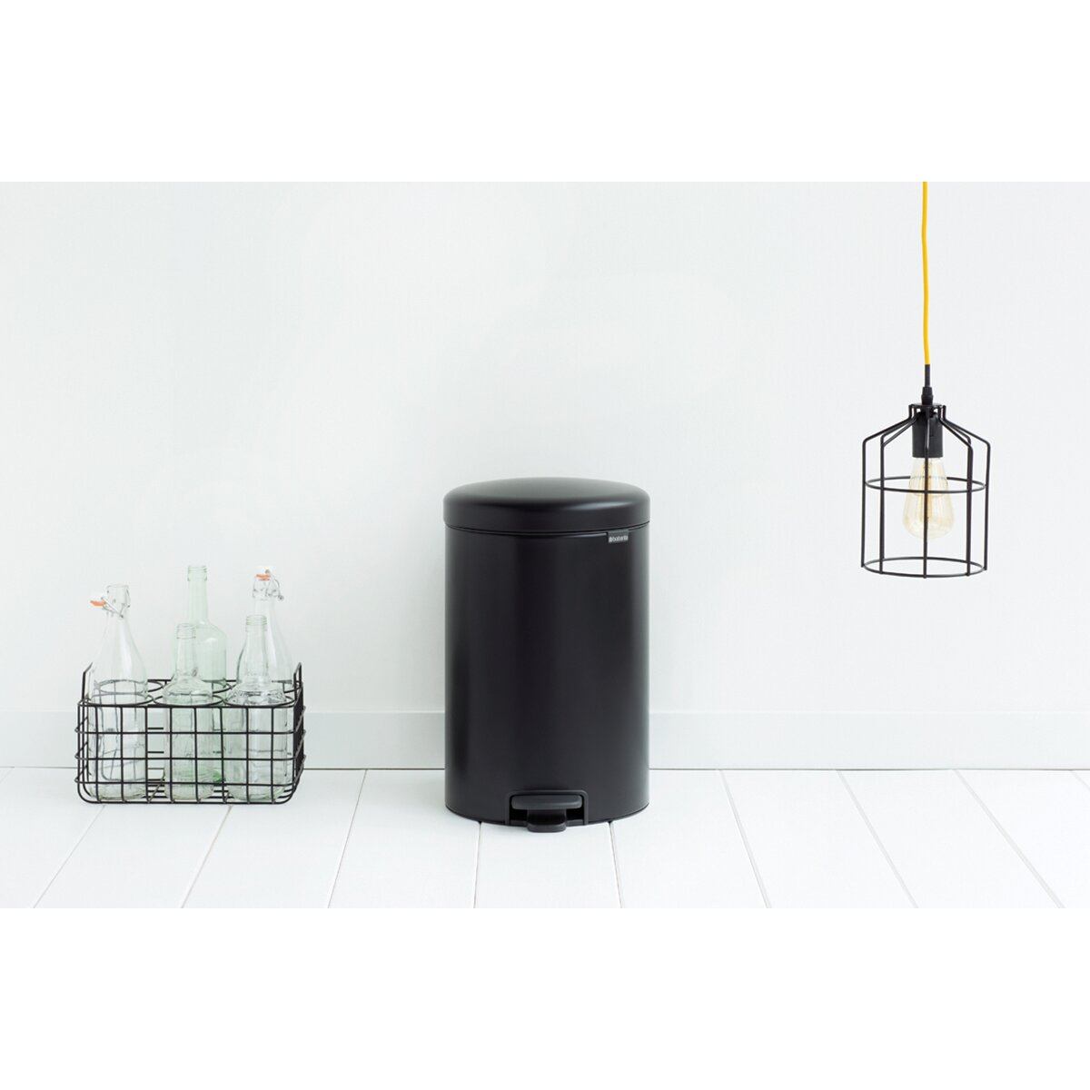 Cubo de basura con pedal NewIcon 20L Brabantia - Negro 20 litros Negro-3