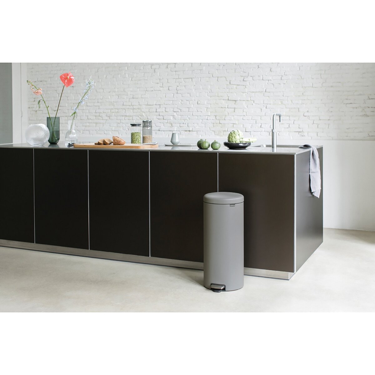 Cubo de basura con pedal Newlcon 30L Brabantia Gris Gris-2
