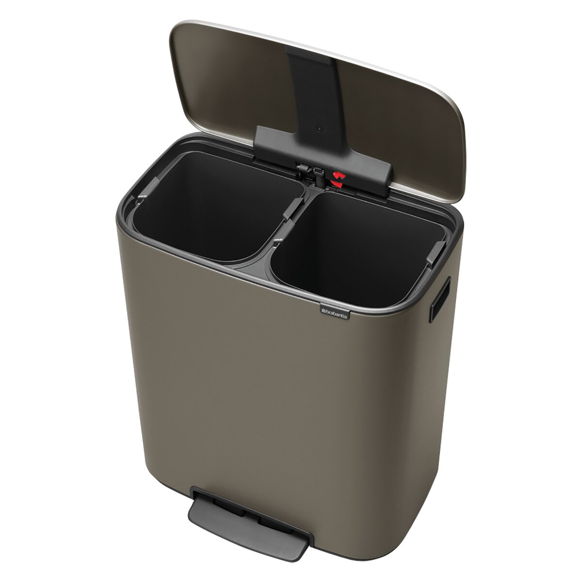 Balde do Lixo com Pedal para Reciclagem BO 2 X 30 L Platina-2