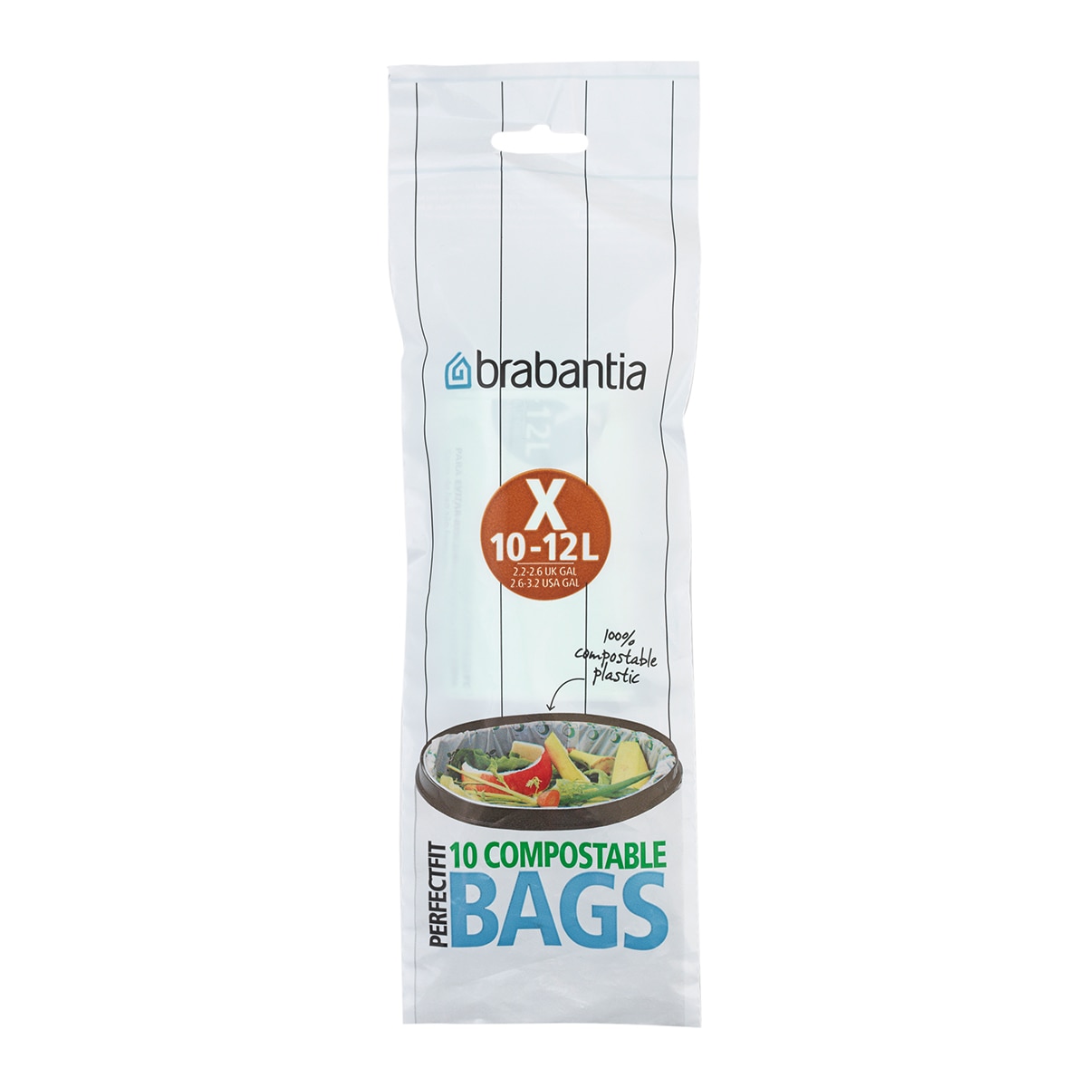 10 sacos de lixo biodegradáveis X 10-12 L Verde-claro-1