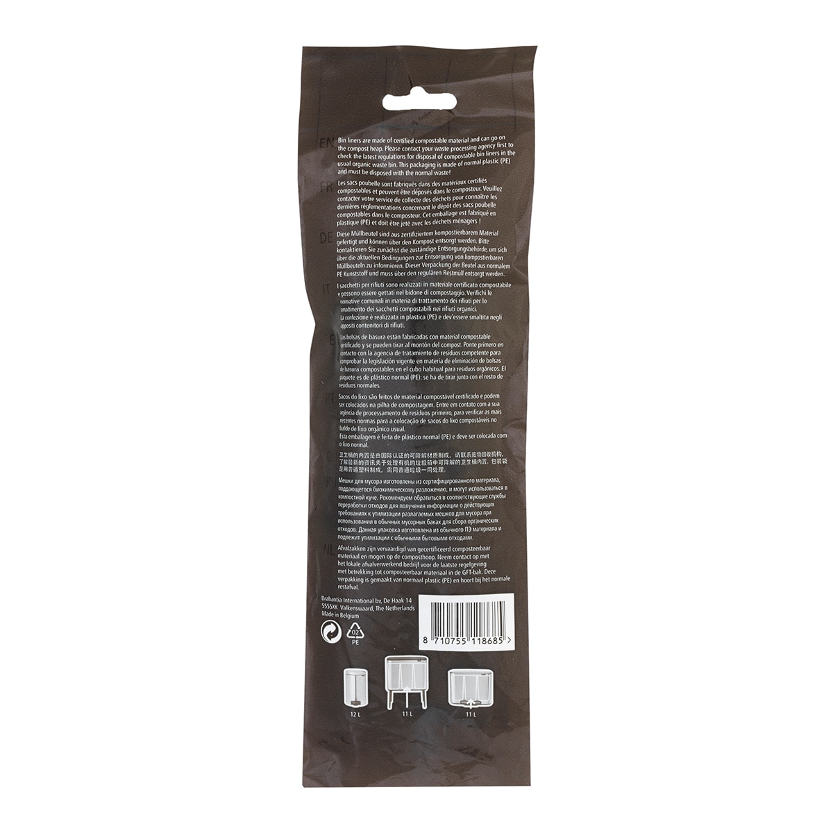 10 sacos de lixo biodegradáveis X 10-12 L Verde-claro-2