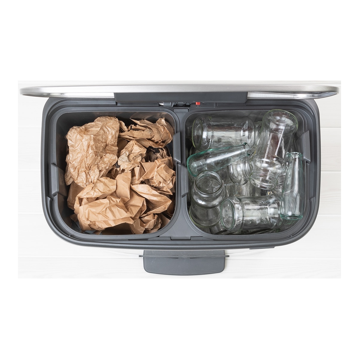Balde do Lixo com Pedal para Reciclagem BO Pedal Bin - 2X30 L Aço-4