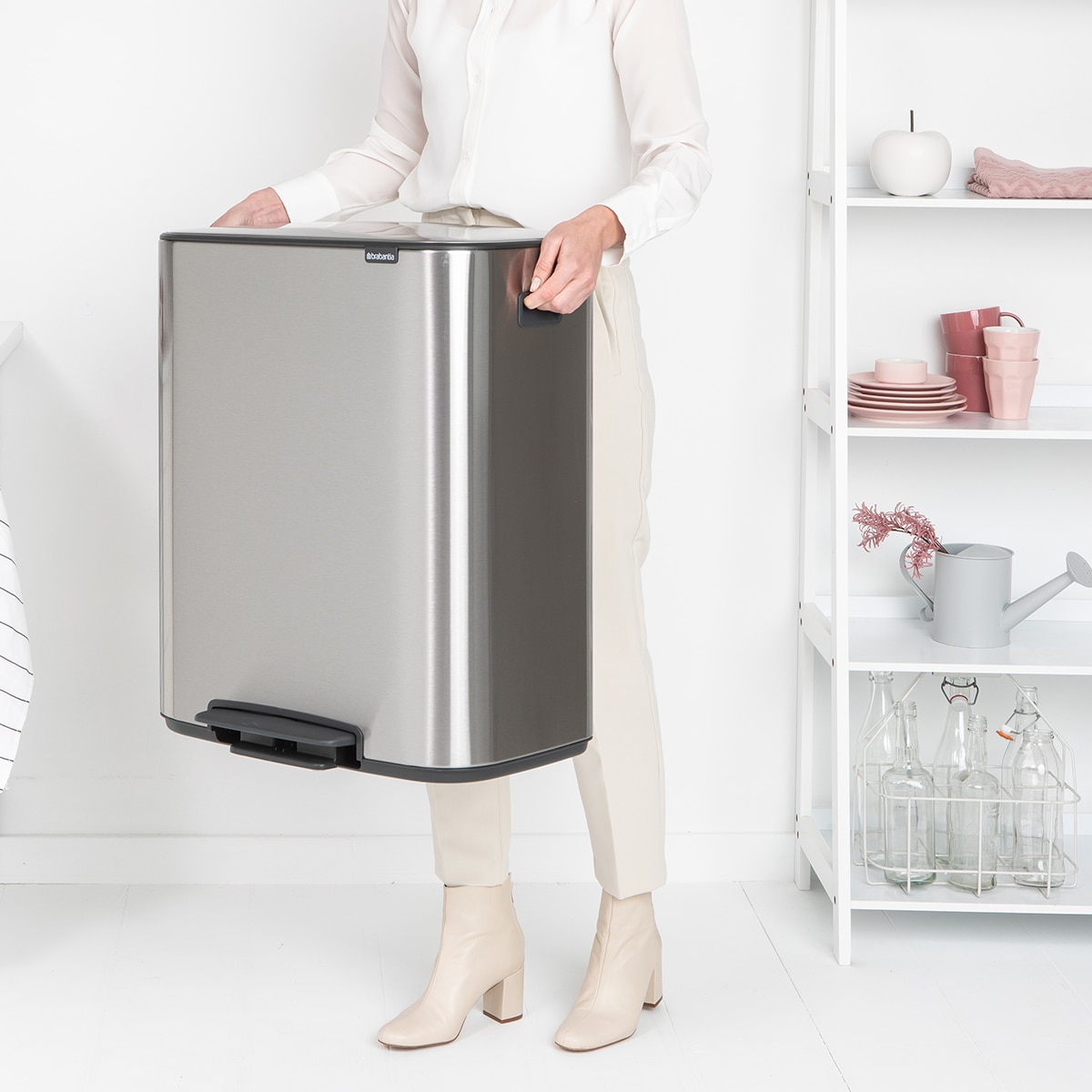Balde do Lixo com Pedal para Reciclagem BO Pedal Bin - 2X30 L Aço-9