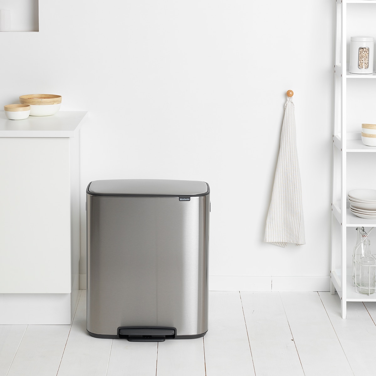 Balde do Lixo com Pedal para Reciclagem BO Pedal Bin - 2X30 L Aço-10