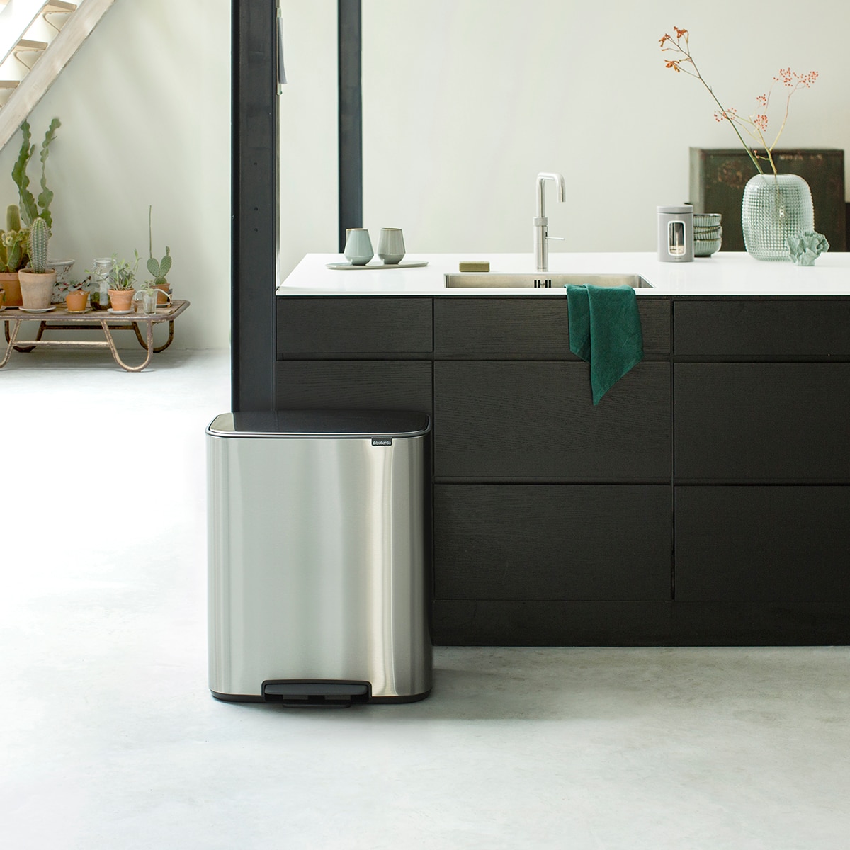 Balde do Lixo com Pedal para Reciclagem BO Pedal Bin - 2X30 L Aço-12