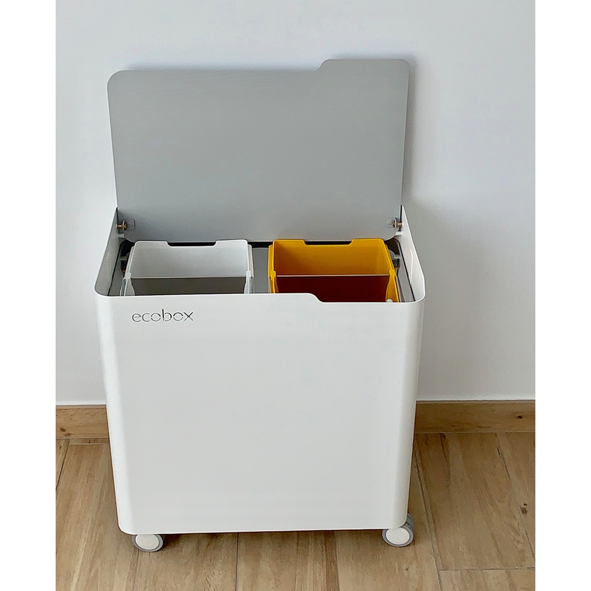 Balde do Lixo para Reciclagem Eco Box Top Cinzento-3