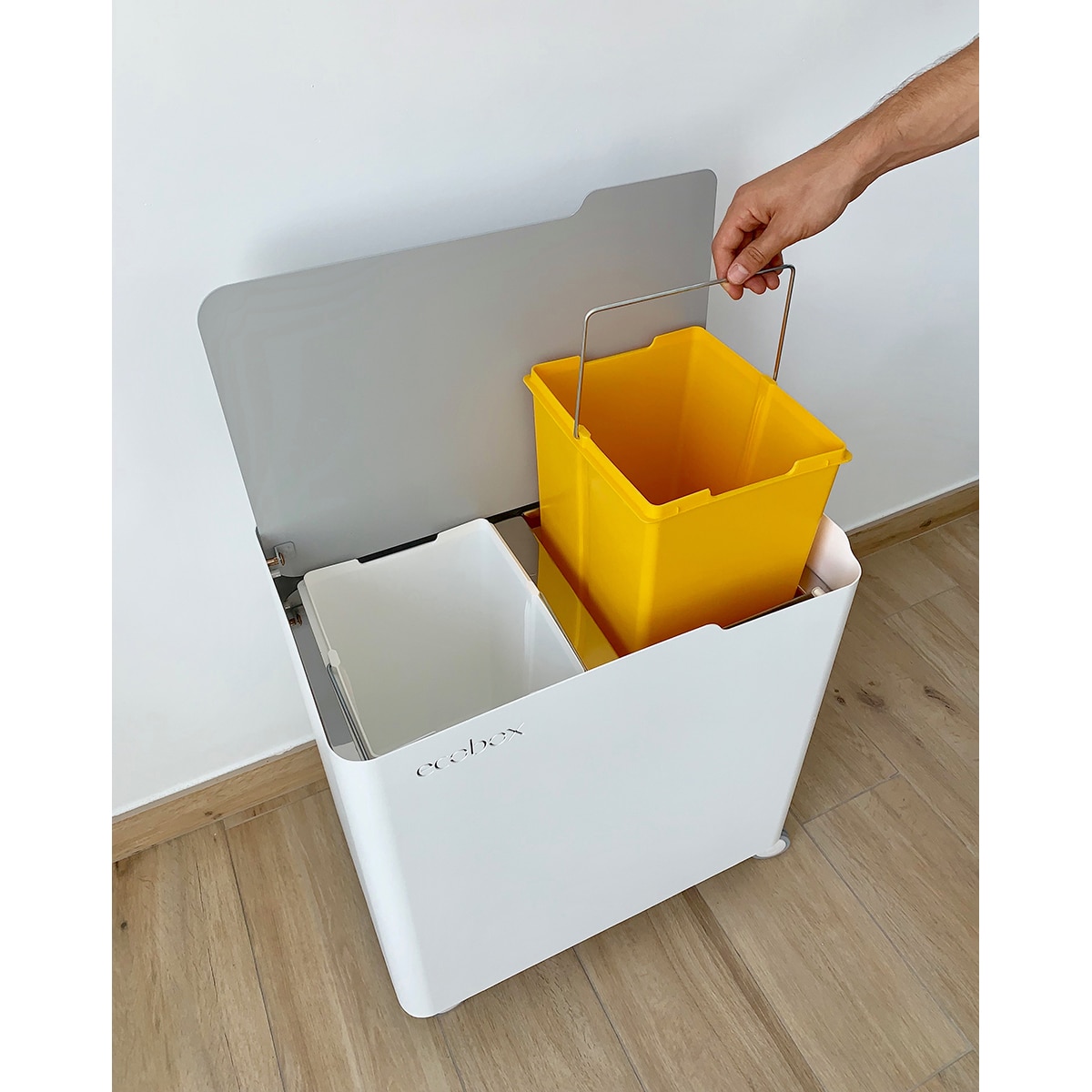 Balde do Lixo para Reciclagem Eco Box Top Cinzento-7