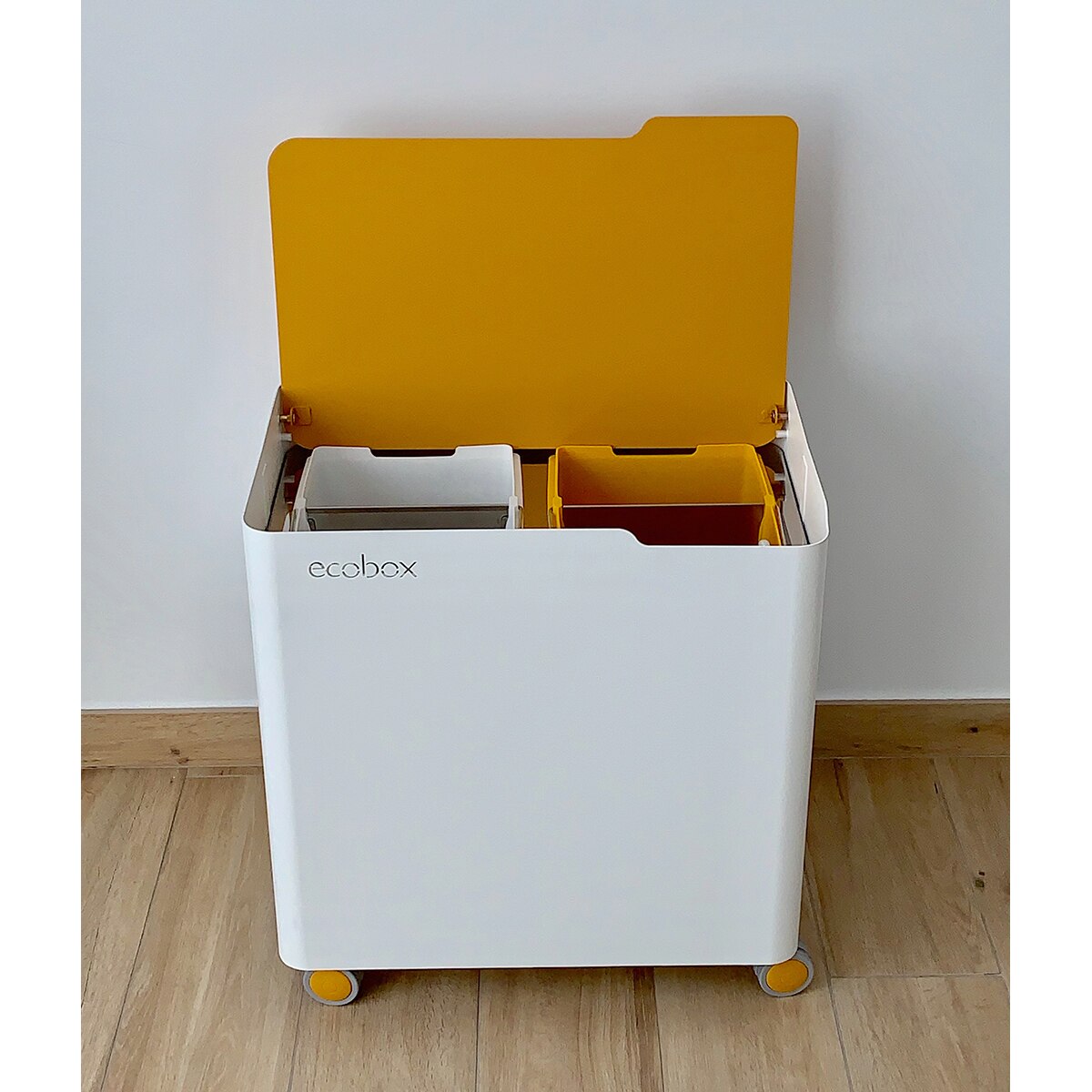 Balde do Lixo para Reciclagem Eco Box Top Mostarda-3