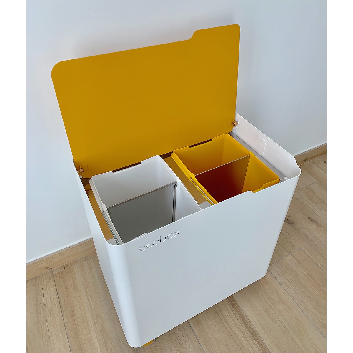 Balde do Lixo para Reciclagem Eco Box Top Mostarda-4