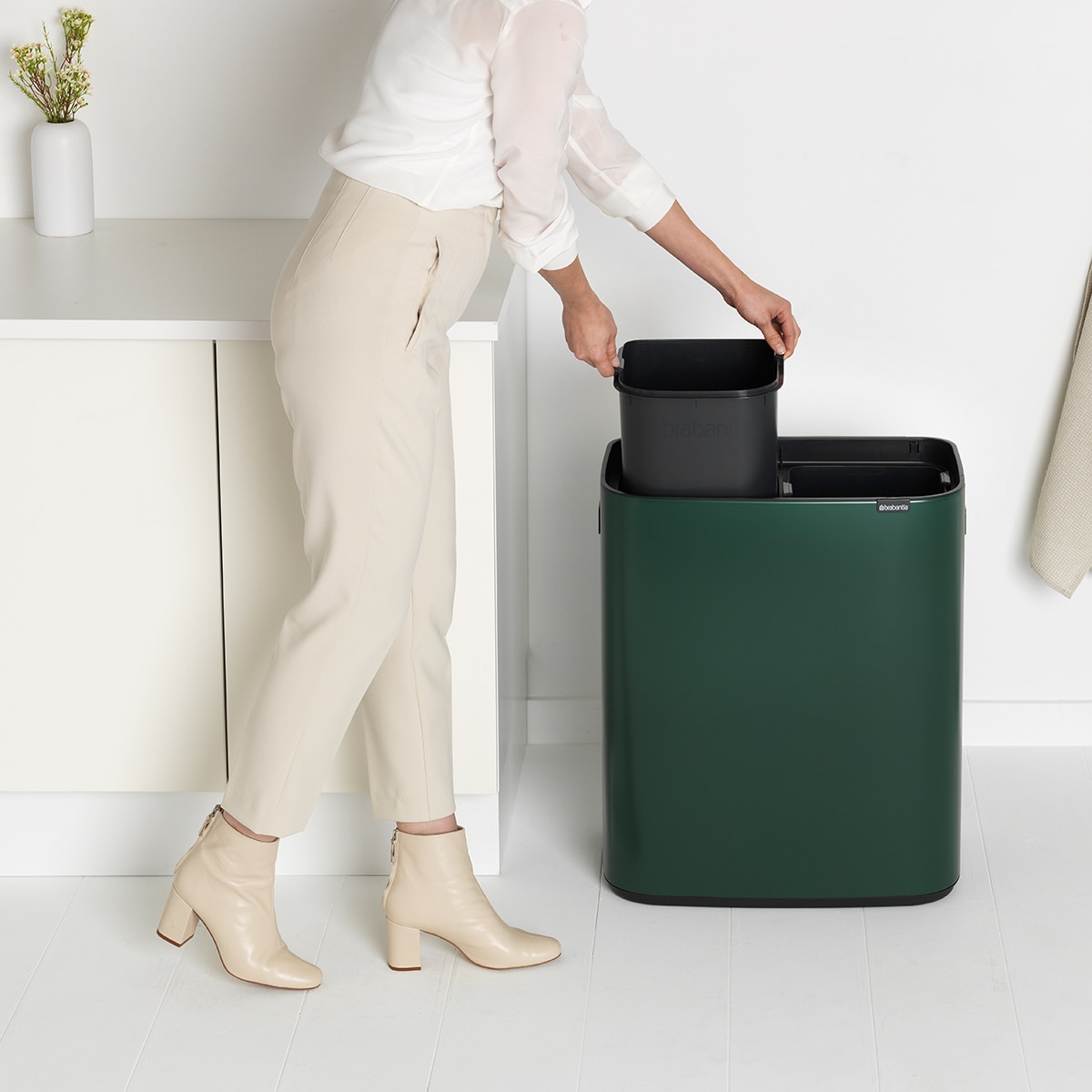 Balde do Lixo para Reciclagem Bo Touch Bin - 2X30 L Verde-9