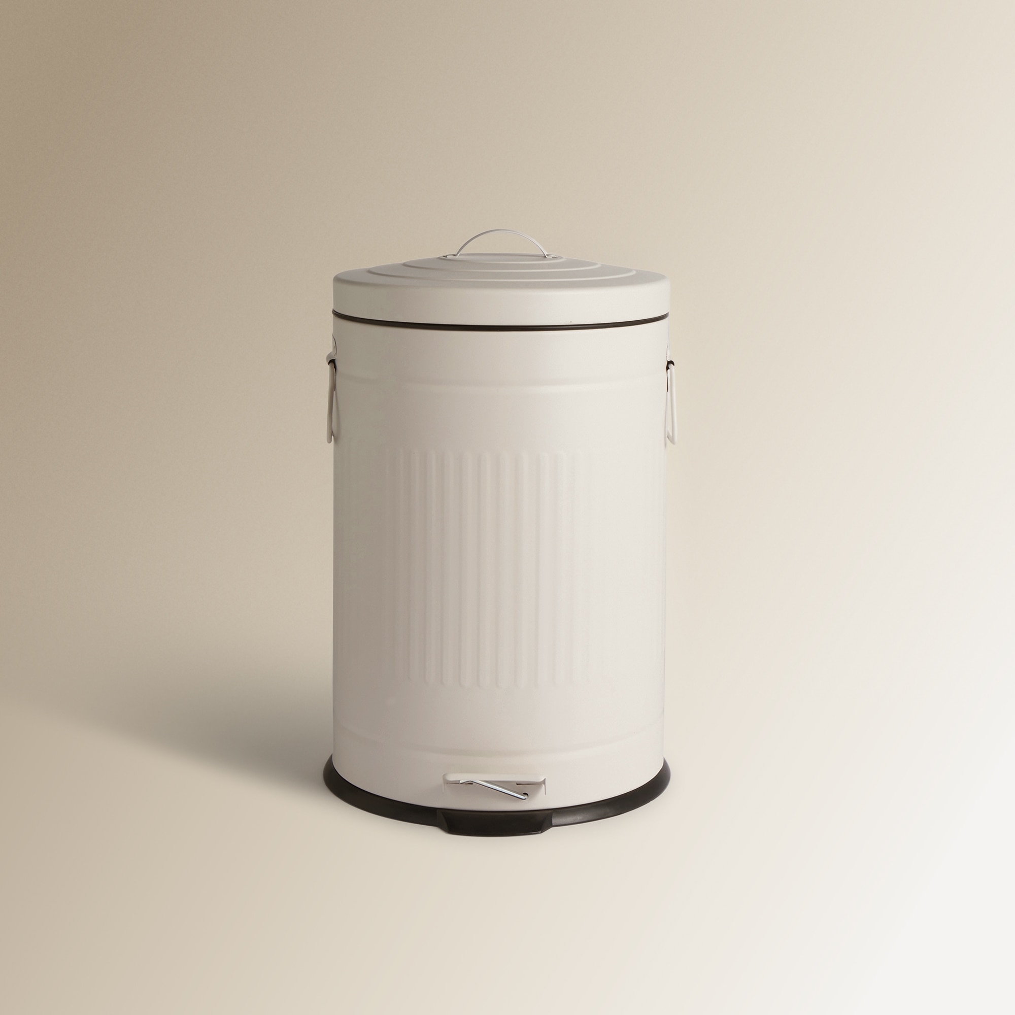 Balde do Lixo com Pedal Retro - 20 L Branco-marfim-1