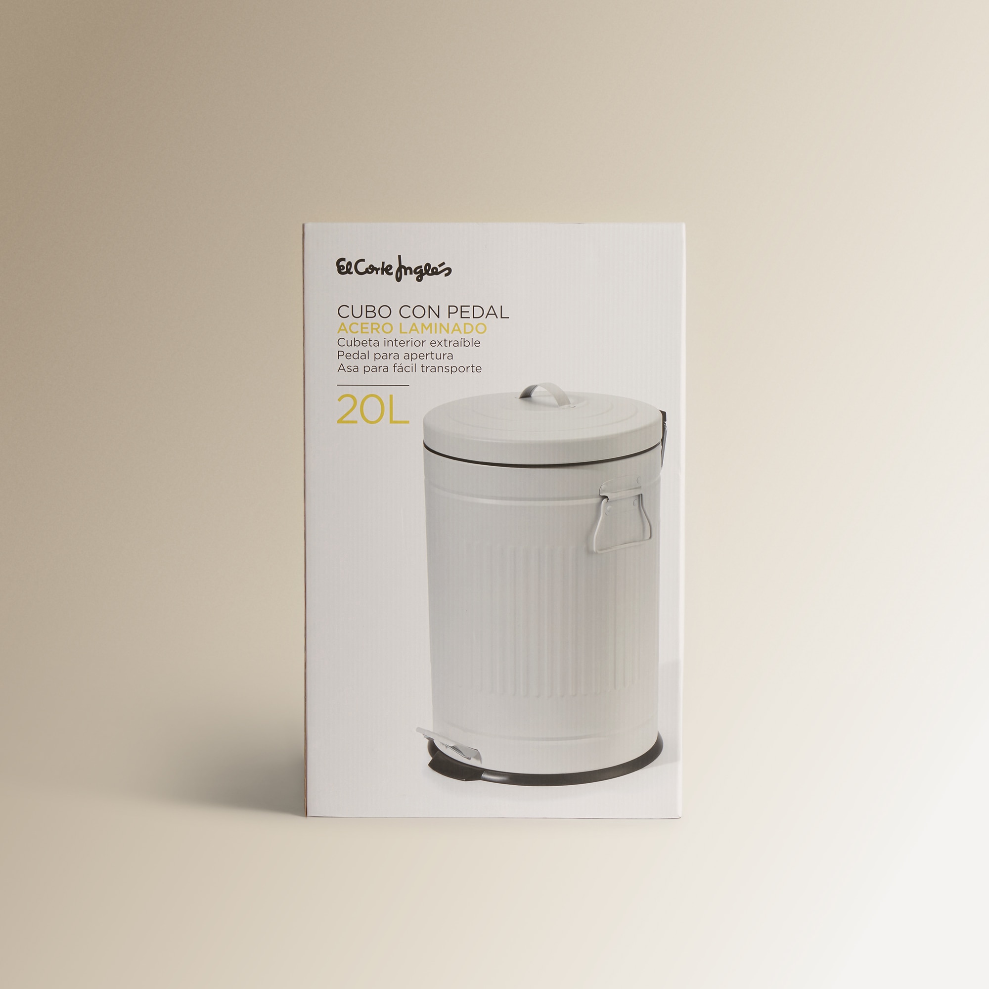 Balde do Lixo com Pedal Retro - 20 L Branco-marfim-5