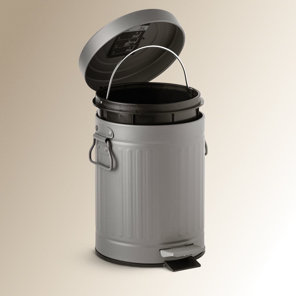 Papelera de baño con pedal retro El Corte Inglés Gris-2