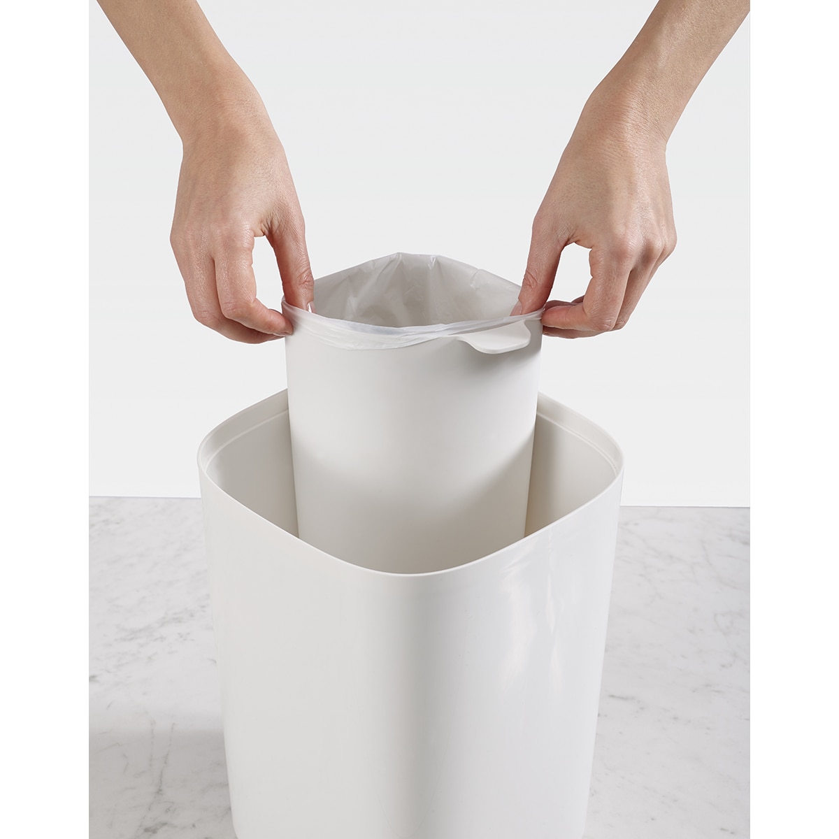 Balde do Lixo de Casa de Banho 8 L Split™ Branco-4