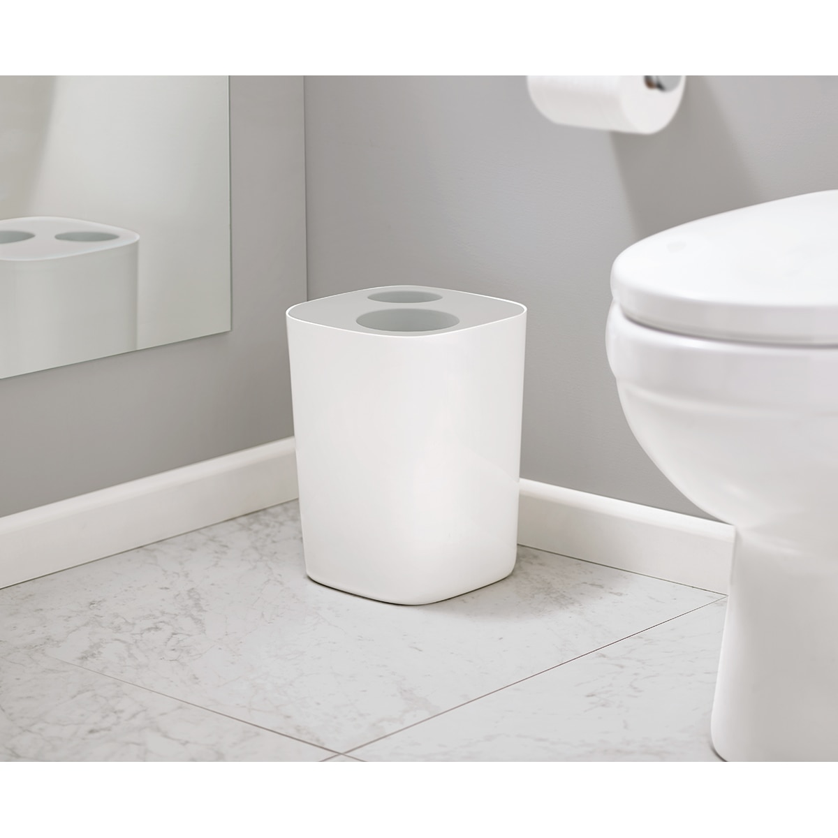 Balde do Lixo de Casa de Banho 8 L Split™ Branco-5