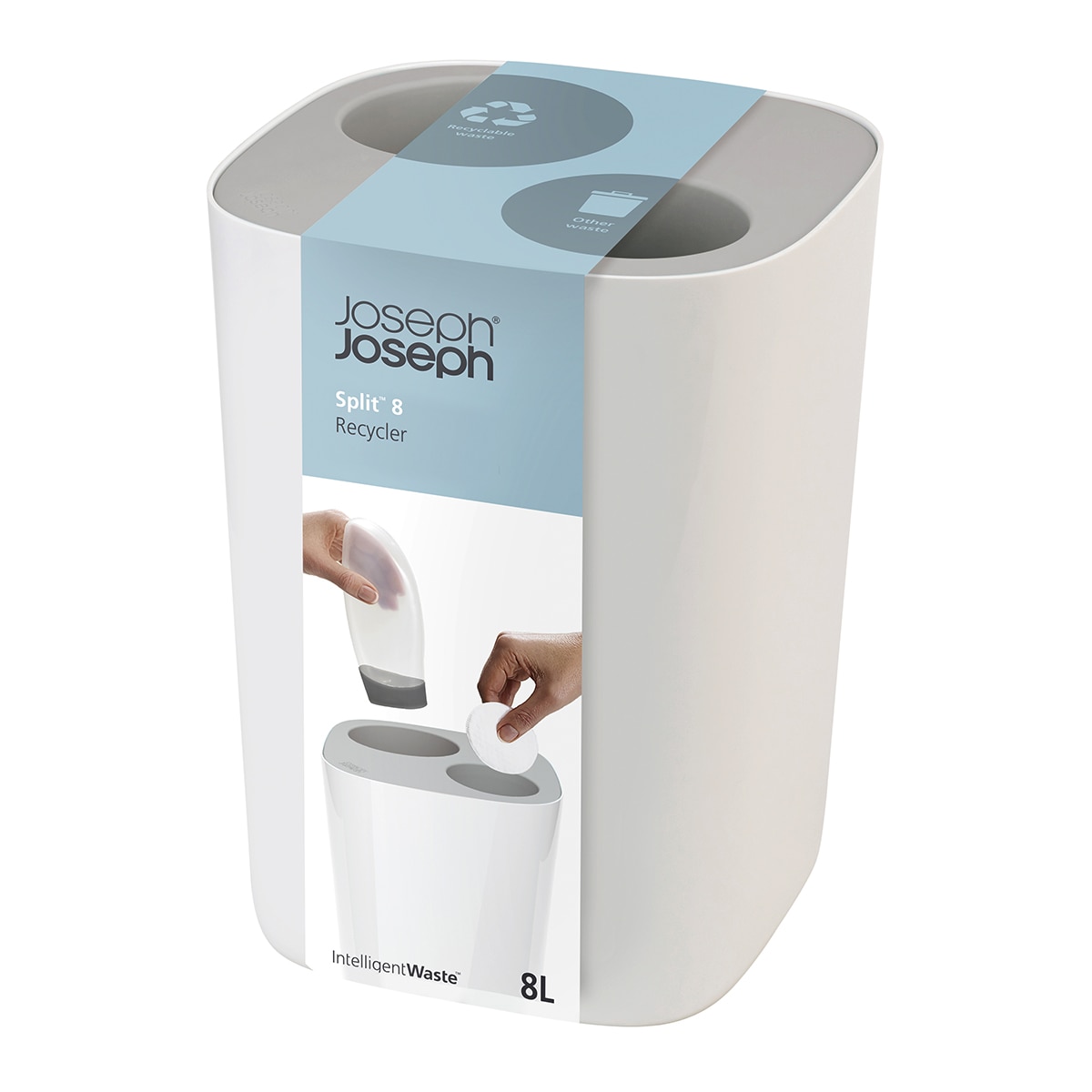 Balde do Lixo de Casa de Banho 8 L Split™ Branco-6