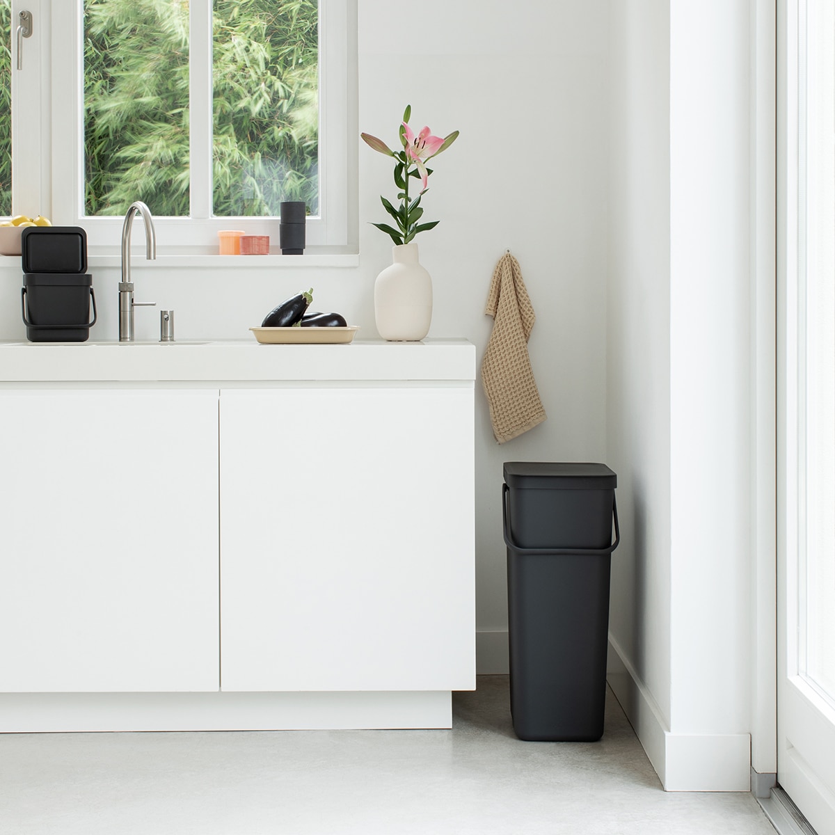 Cubo de basura para reciclar Sort&Go 40L Brabantia - Verde oscuro Gris-9
