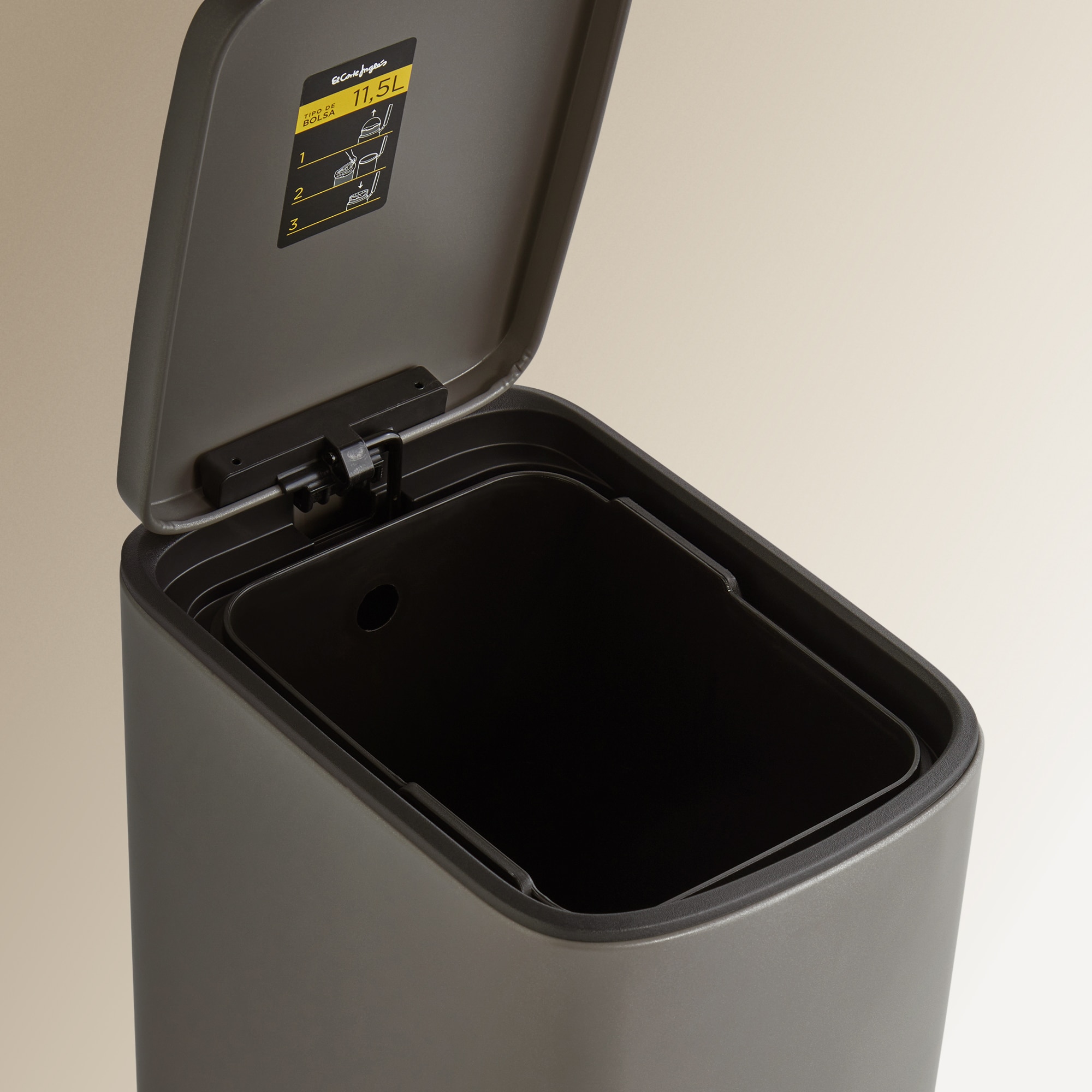 Balde do Lixo com Pedal - 11,5 L Prata-3