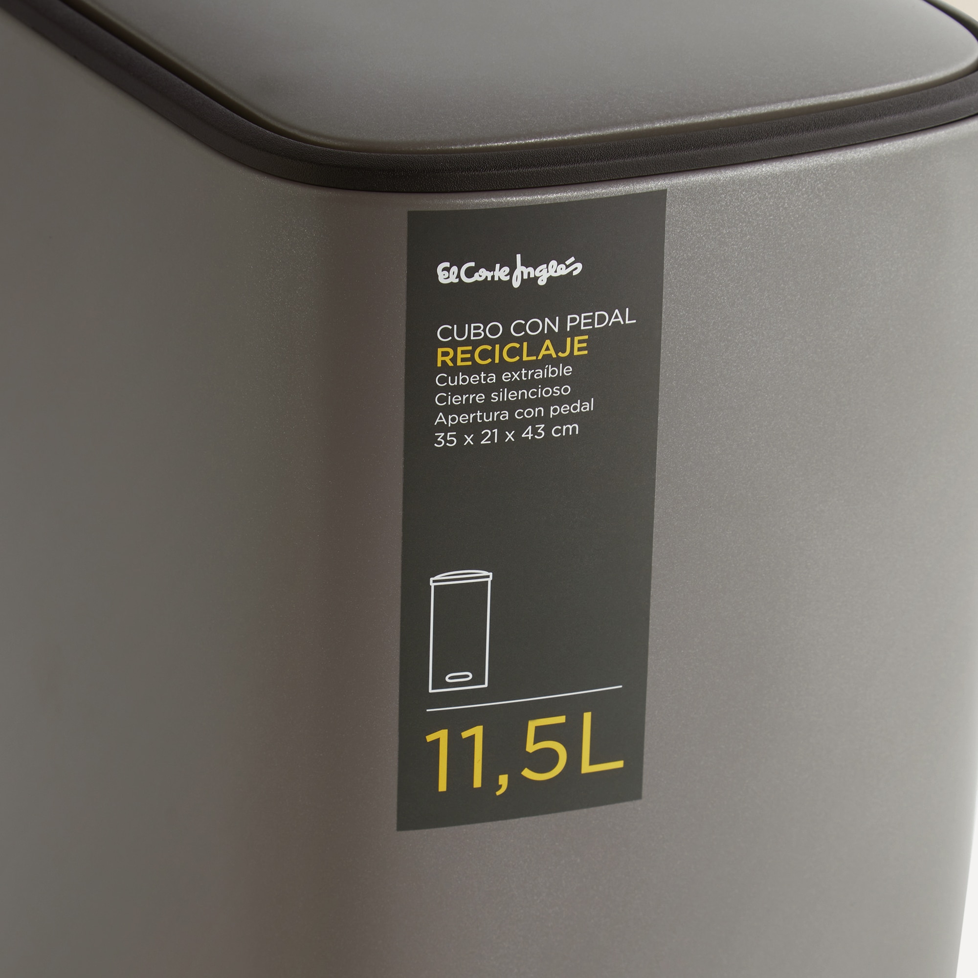 Balde do Lixo com Pedal - 11,5 L Prata-5