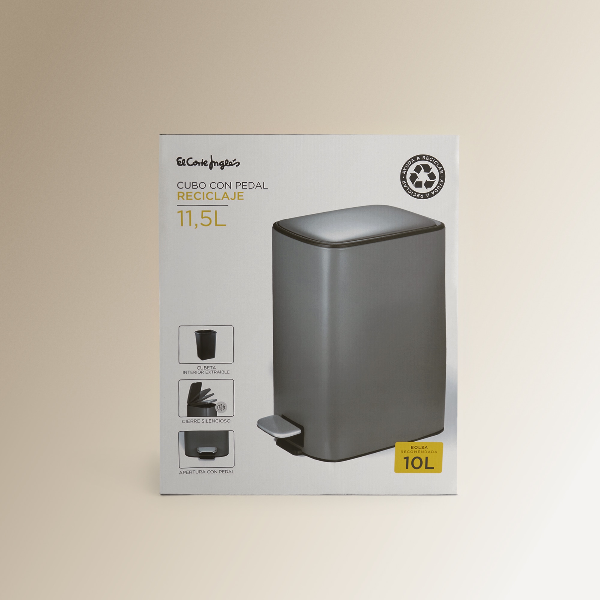 Balde do Lixo com Pedal - 11,5 L Prata-6