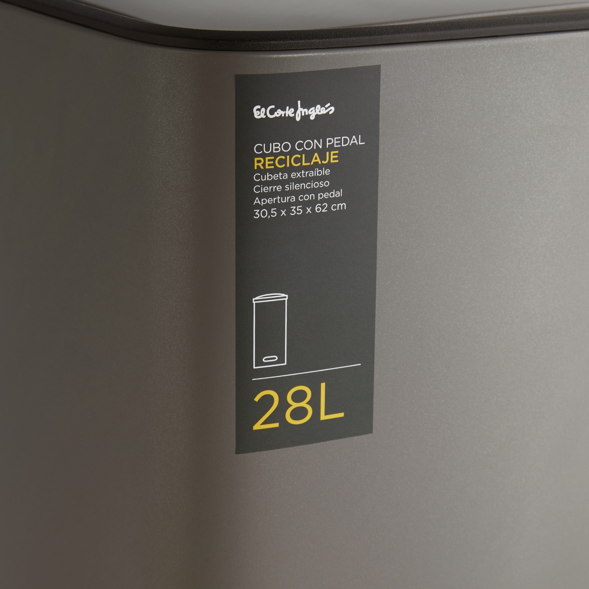 Balde do Lixo com Pedal - 28 L Prata-5