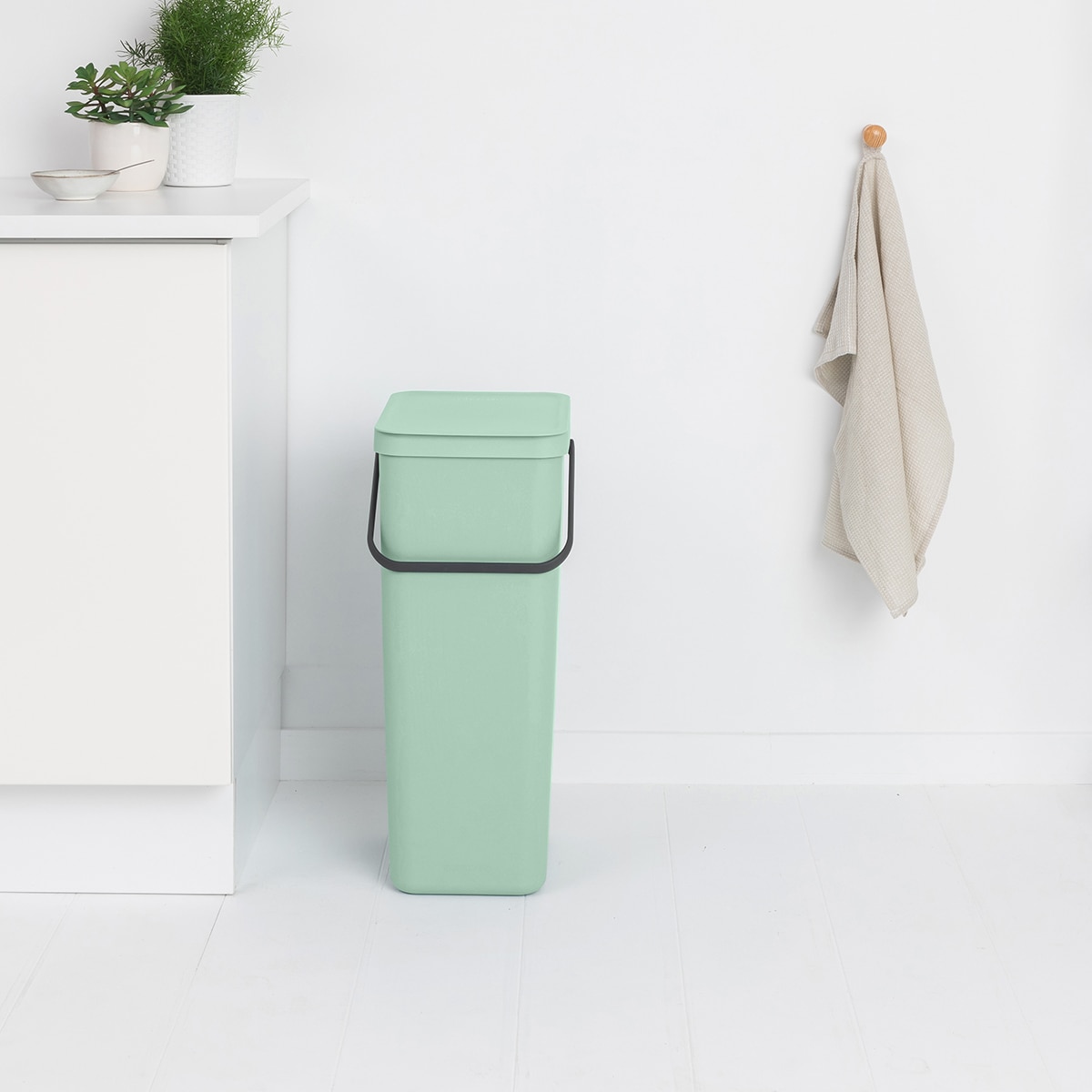 Balde do Lixo para Reciclagem Sort&Go 40 L Verde-claro-6
