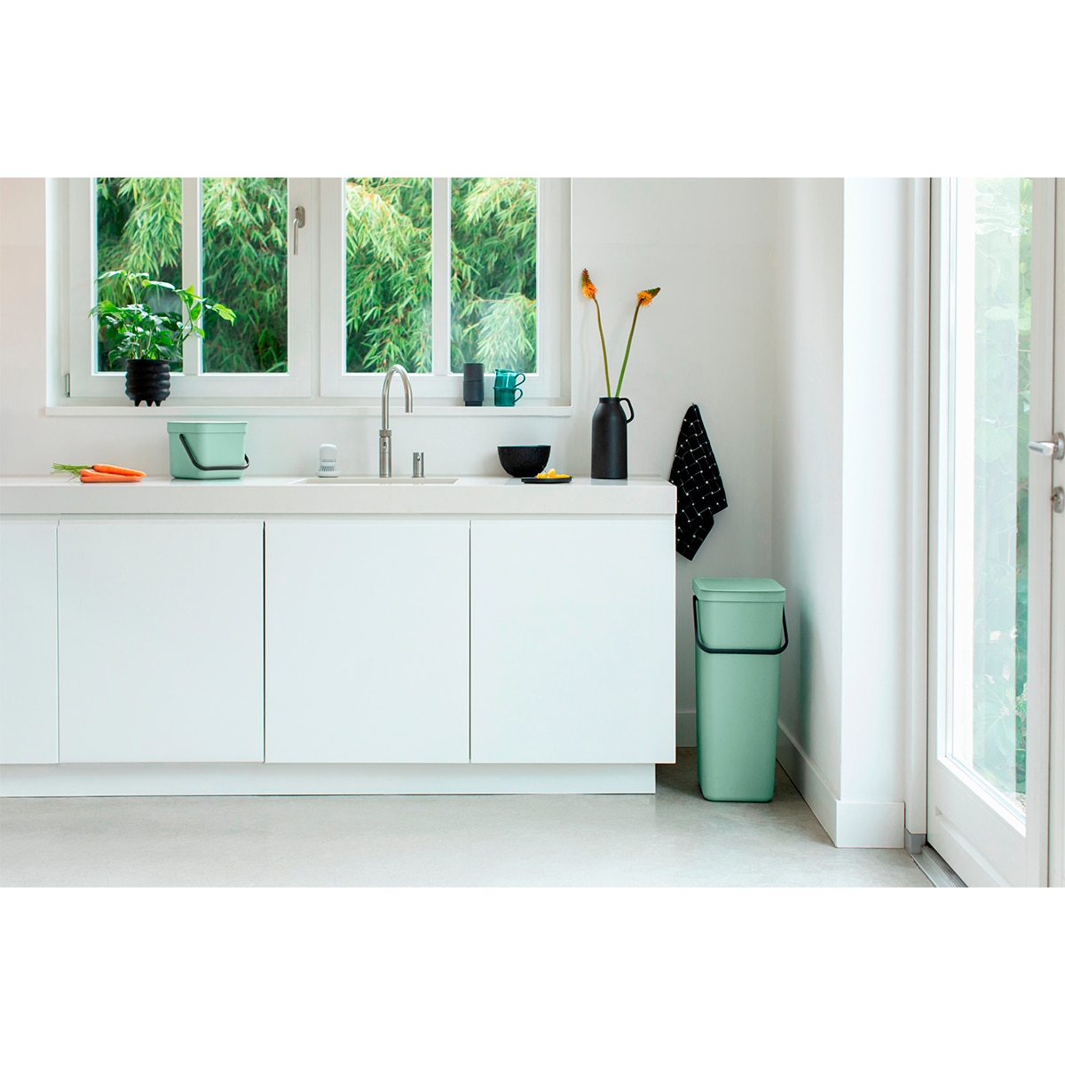 Balde do Lixo para Reciclagem Sort&Go 40 L Verde-claro-9