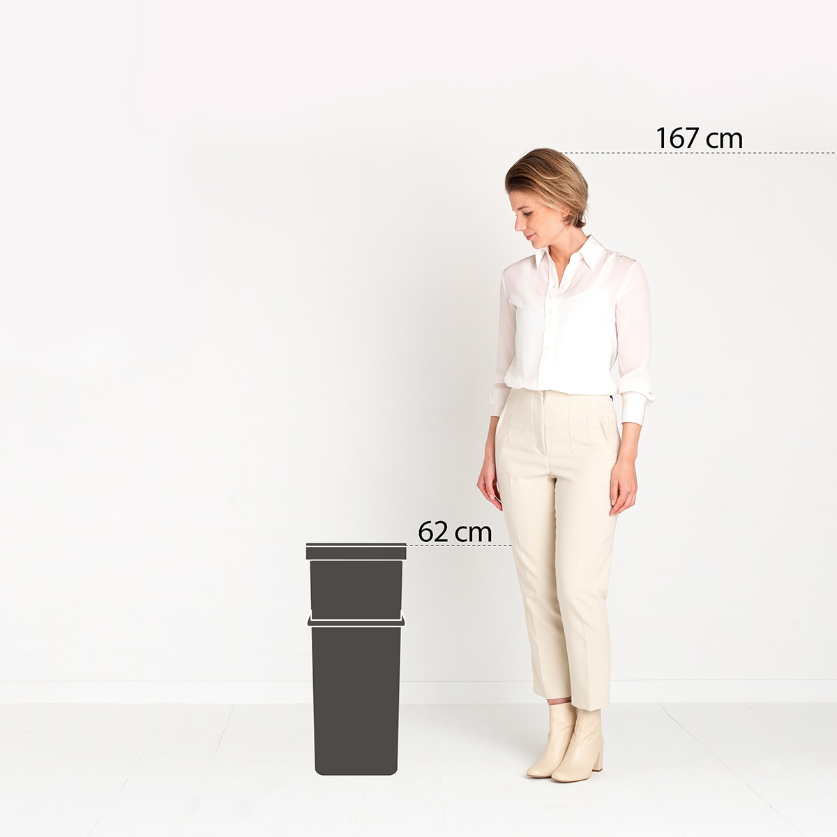 Balde do Lixo para Reciclagem Sort&Go 40 L Verde-claro-10