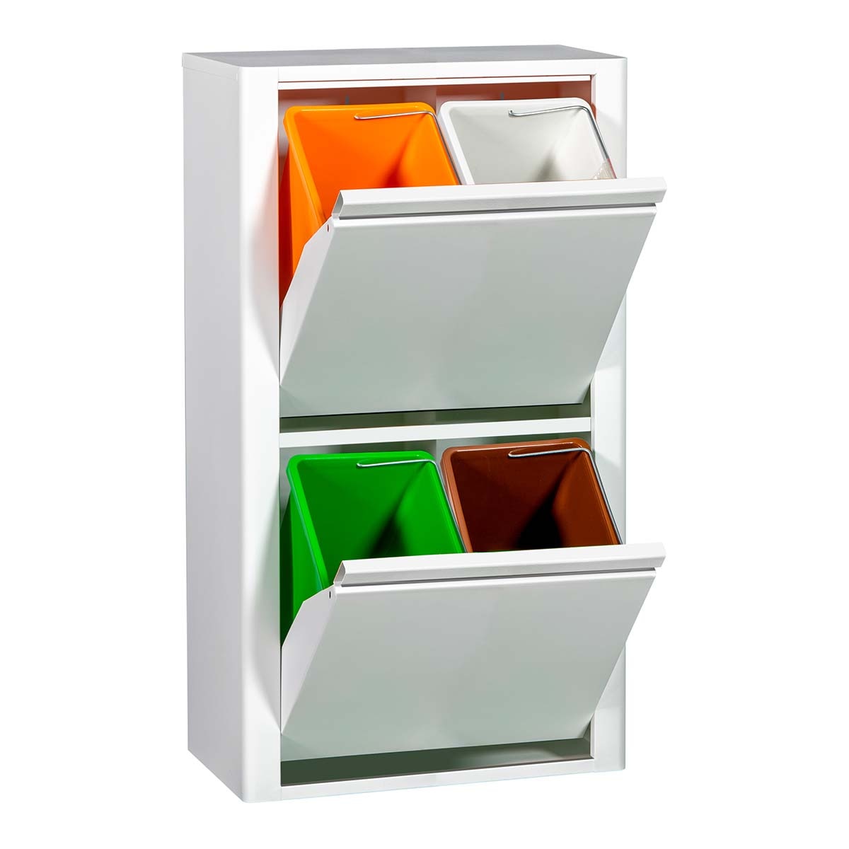 Balde do Lixo de 4 Compartimentos - Branco Branco-2