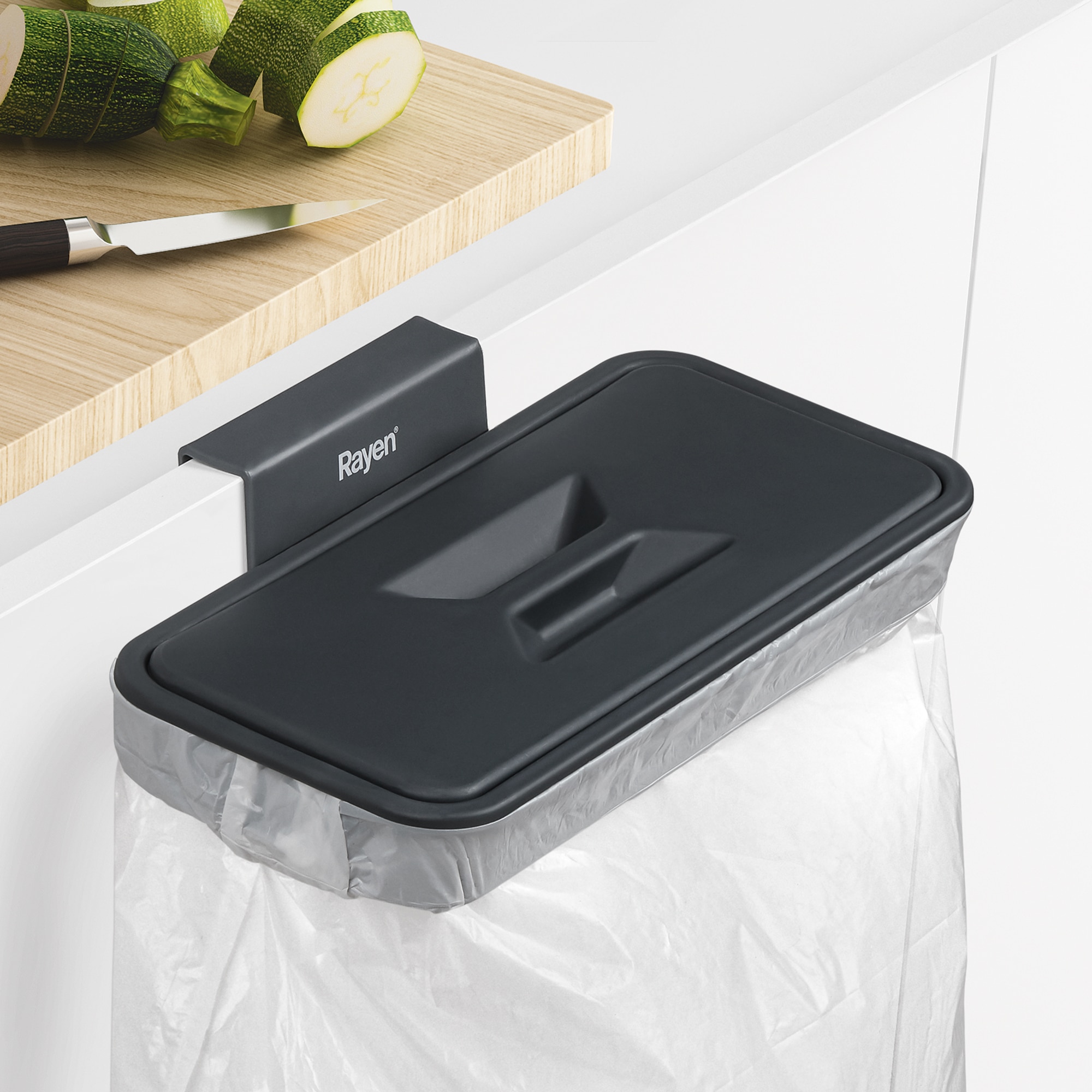 Soporte para bolsas de basura Rayen Negro-2