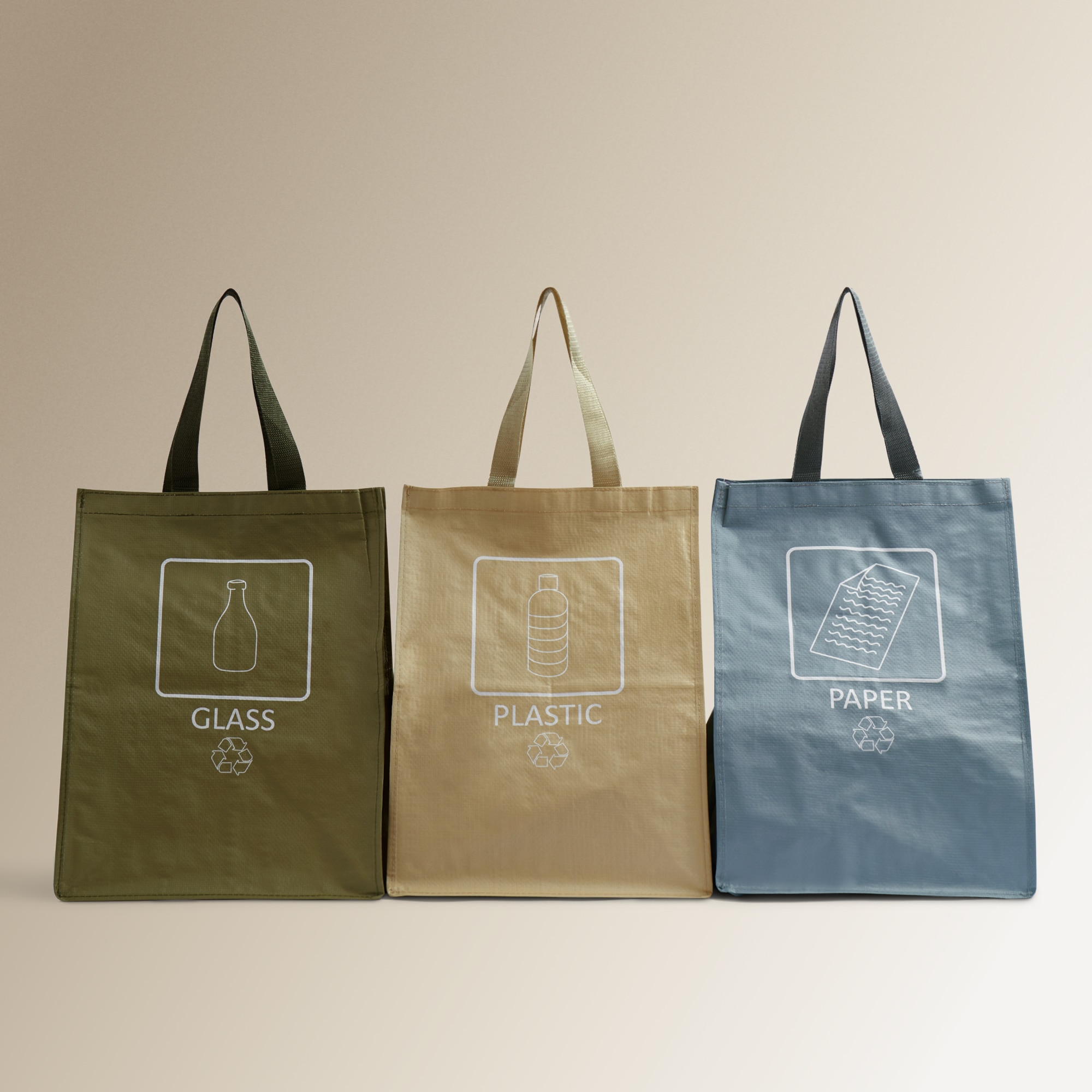 Conjunto de 3 Bolsas de Reciclagem Multicolor-1