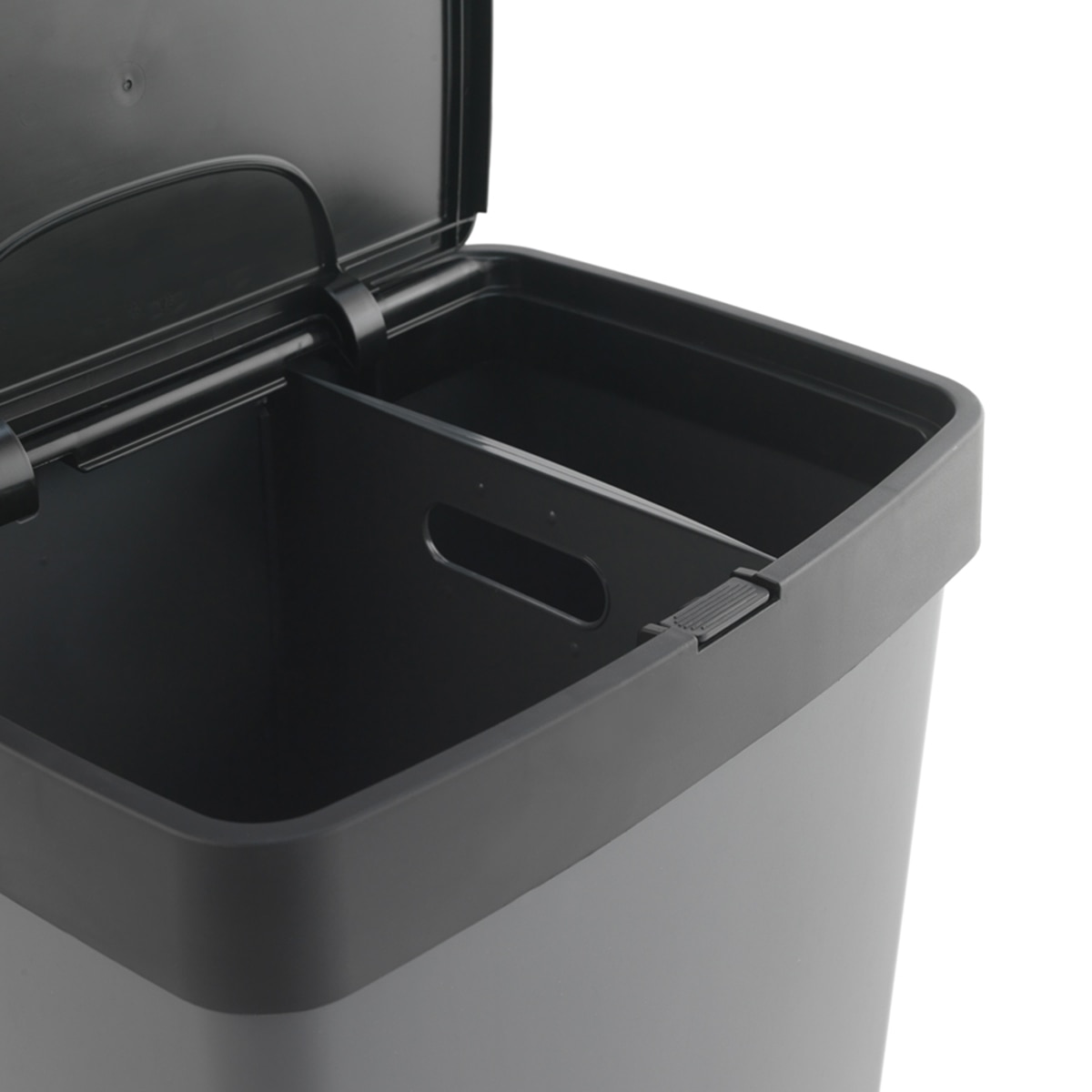 Cubo de reciclaje de plástico reciclado 70 L Campos Gris-3