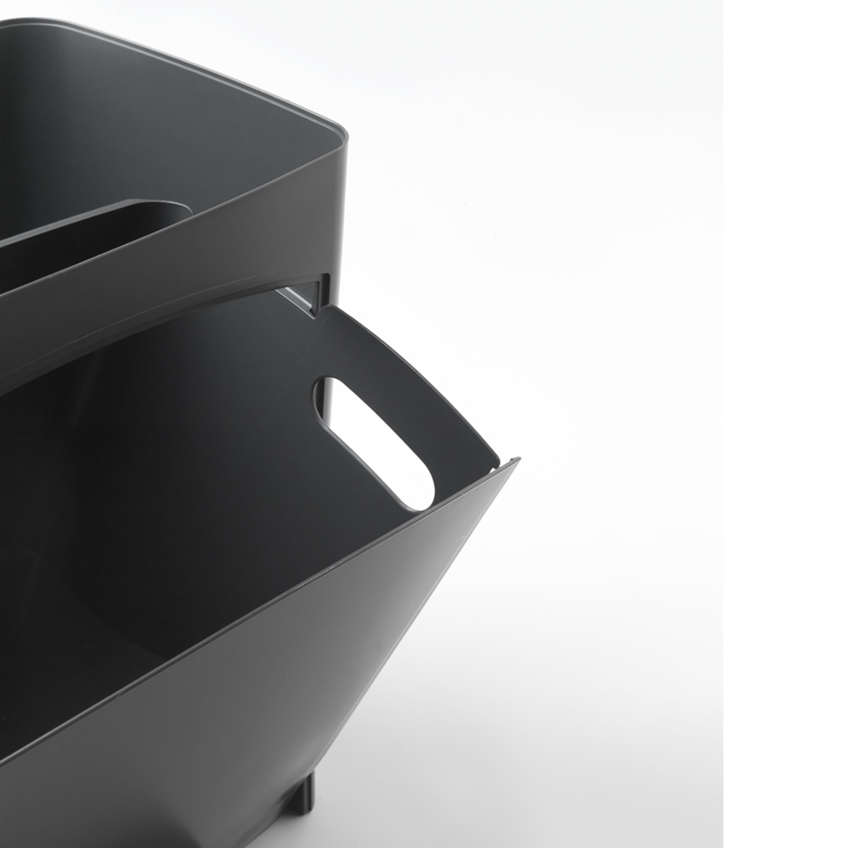 Cubo de reciclaje de plástico reciclado 70 L Campos Gris-7