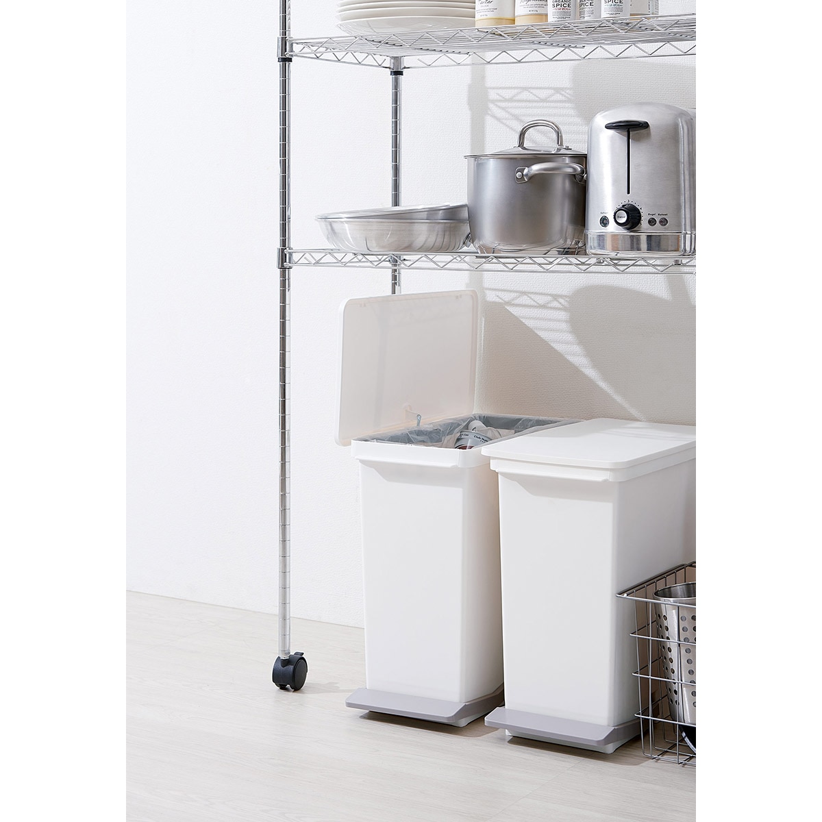 Balde do Lixo com Pedal para Reciclagem Ora - 25 L Branco-2
