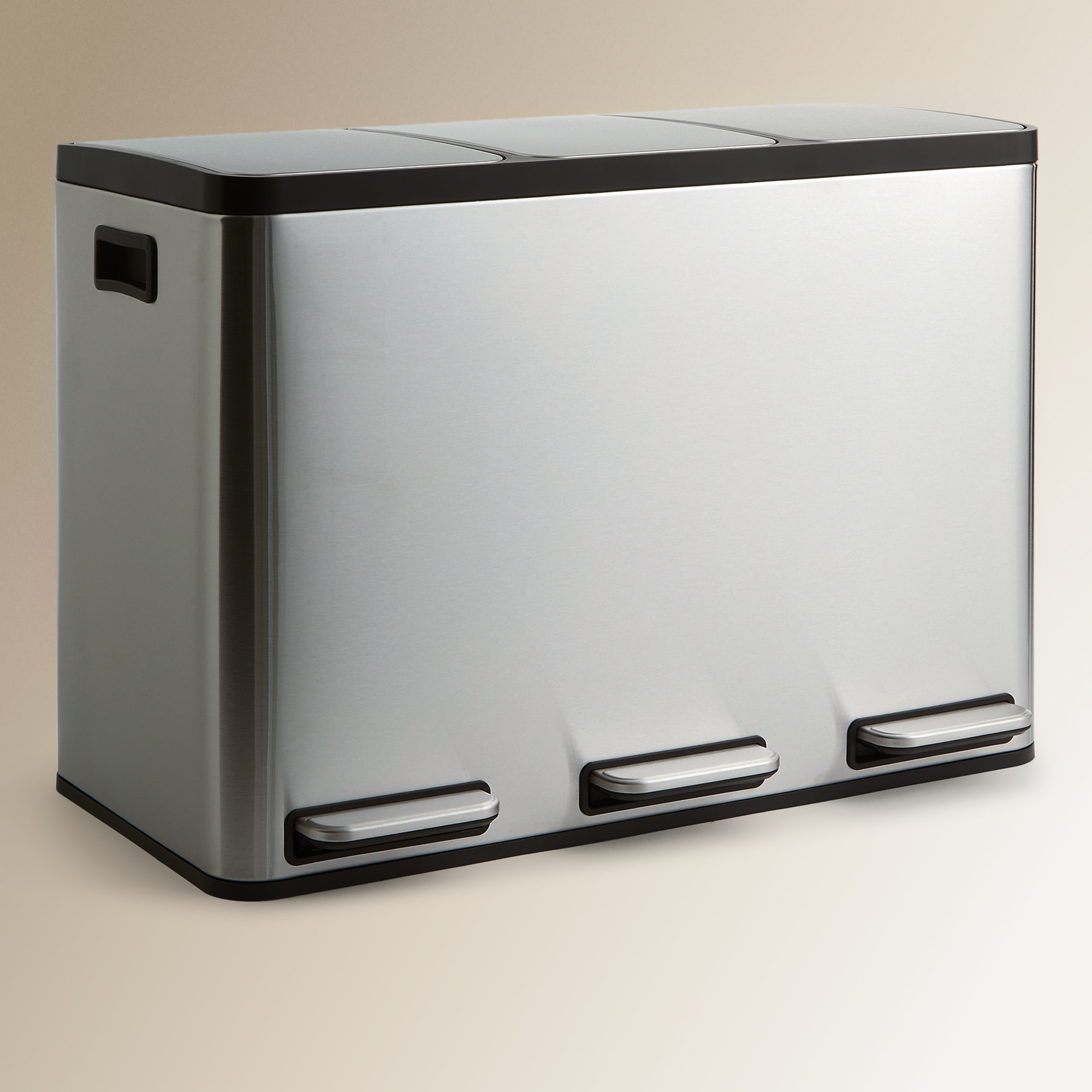Imagen 0 de Cubo de basura con pedal 3 x 15 L Recicla Inox El Corte Inglés