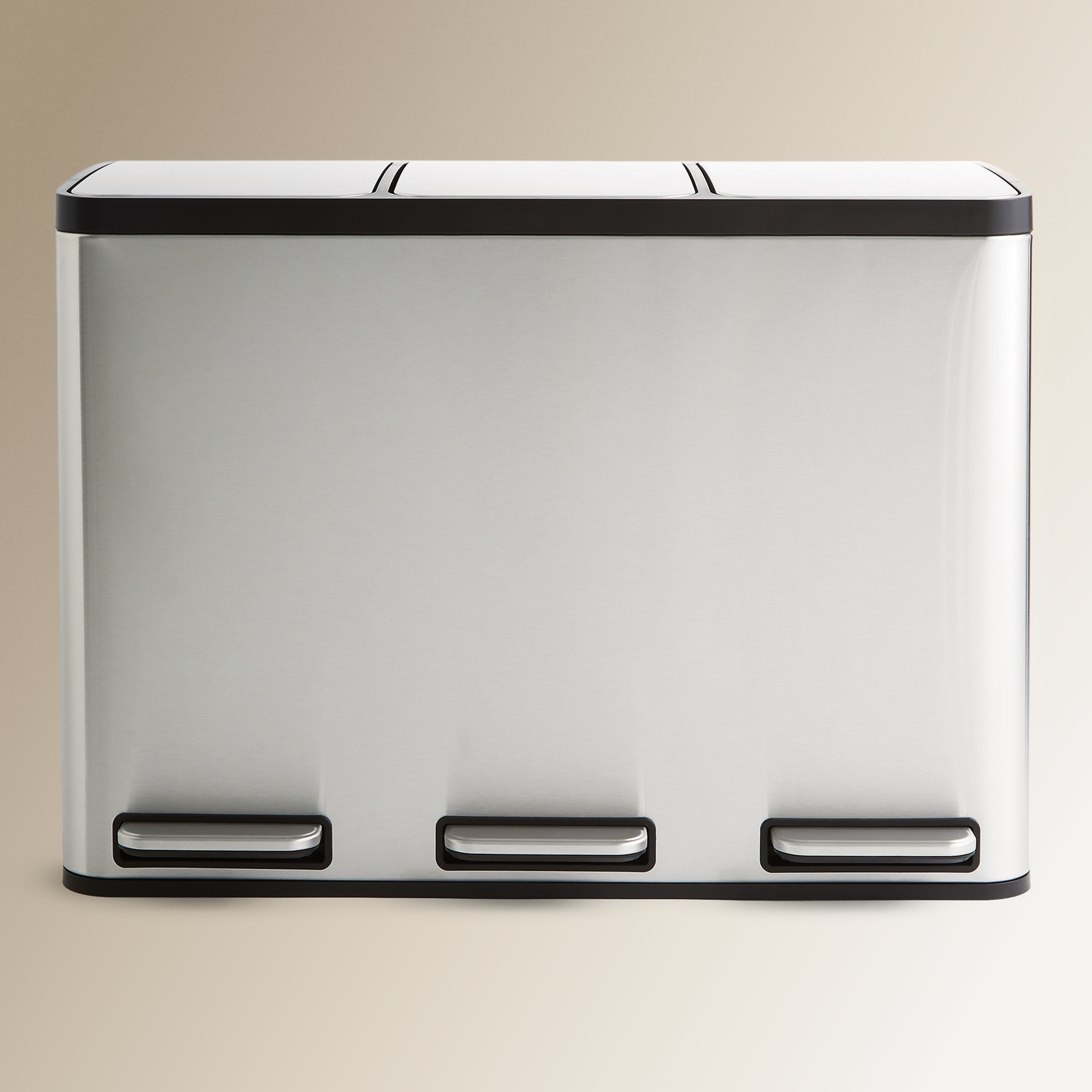 Cubo de basura con pedal 3 x 15 L Recicla Inox El Corte Inglés Acero-2