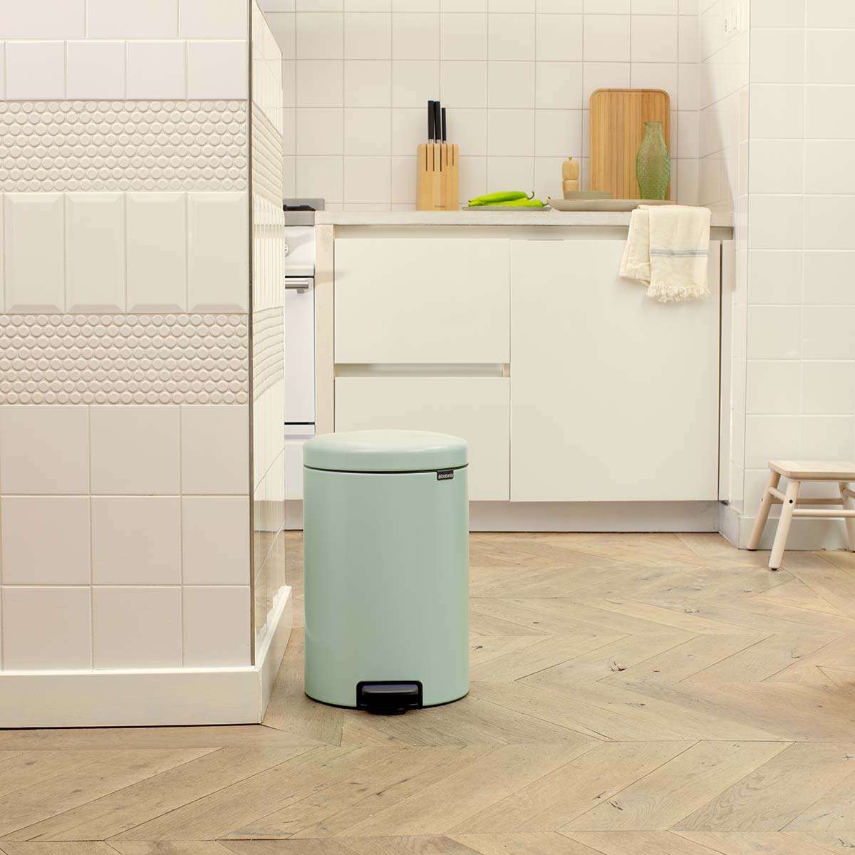 Balde do lixo com pedal Newlcon 20 L Verde Jade-7
