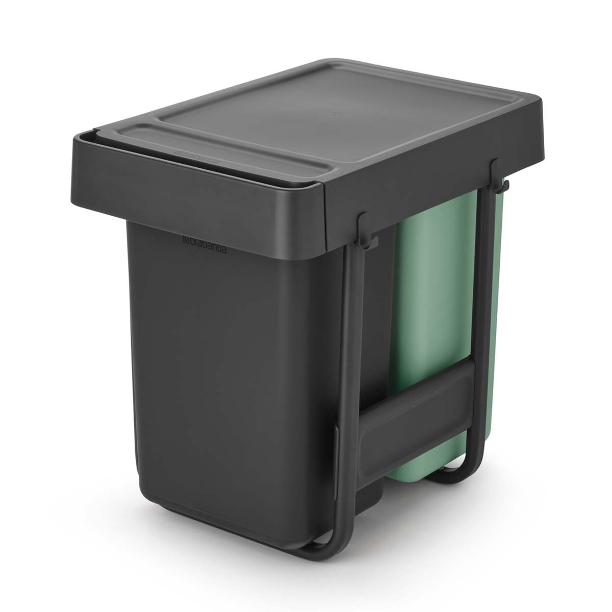 Balde do Lixo Integrado para Reciclagem Sort&Go - 2X15 L Cinzento-escuro-3