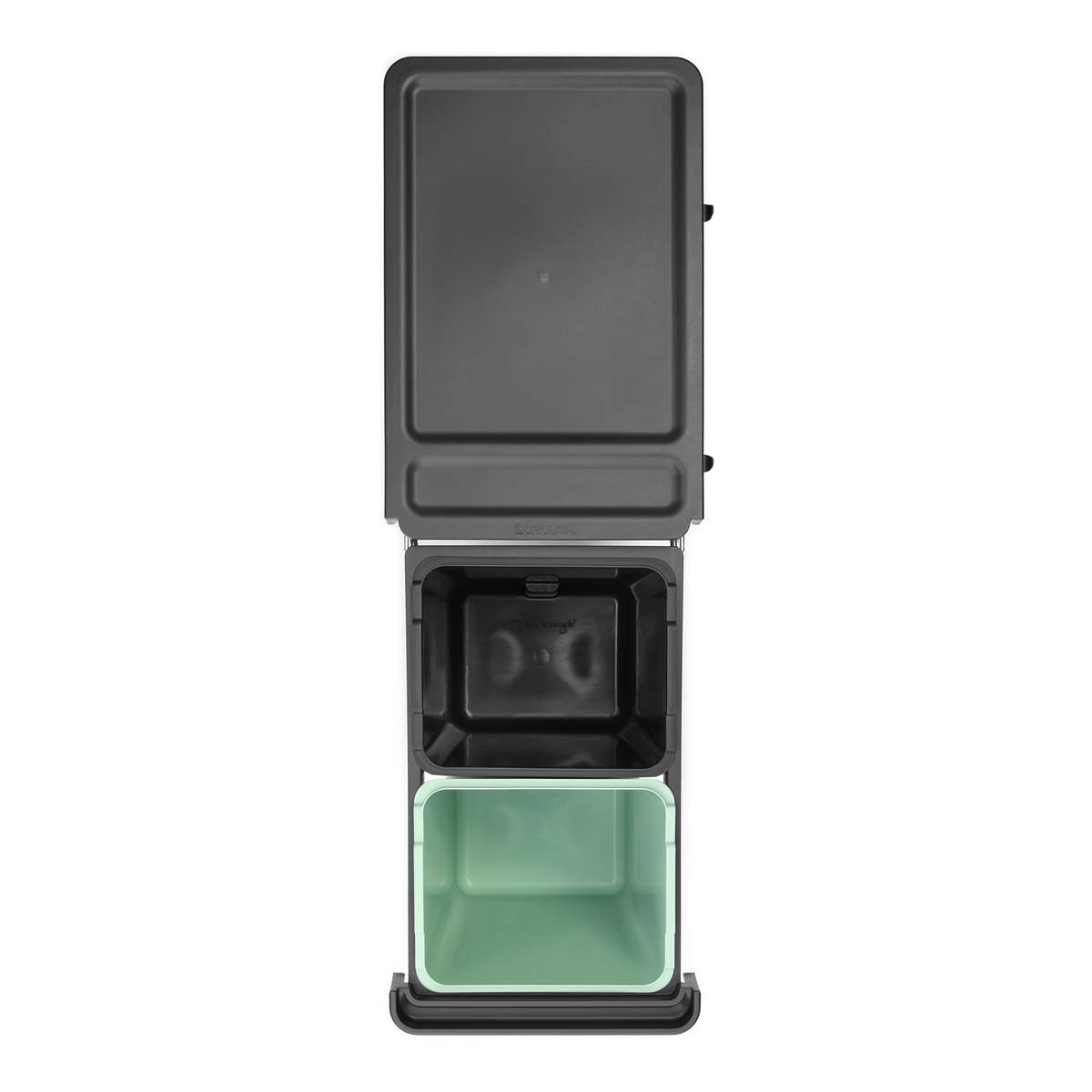 Balde do Lixo Integrado para Reciclagem Sort&Go - 2X15 L Cinzento-escuro-6