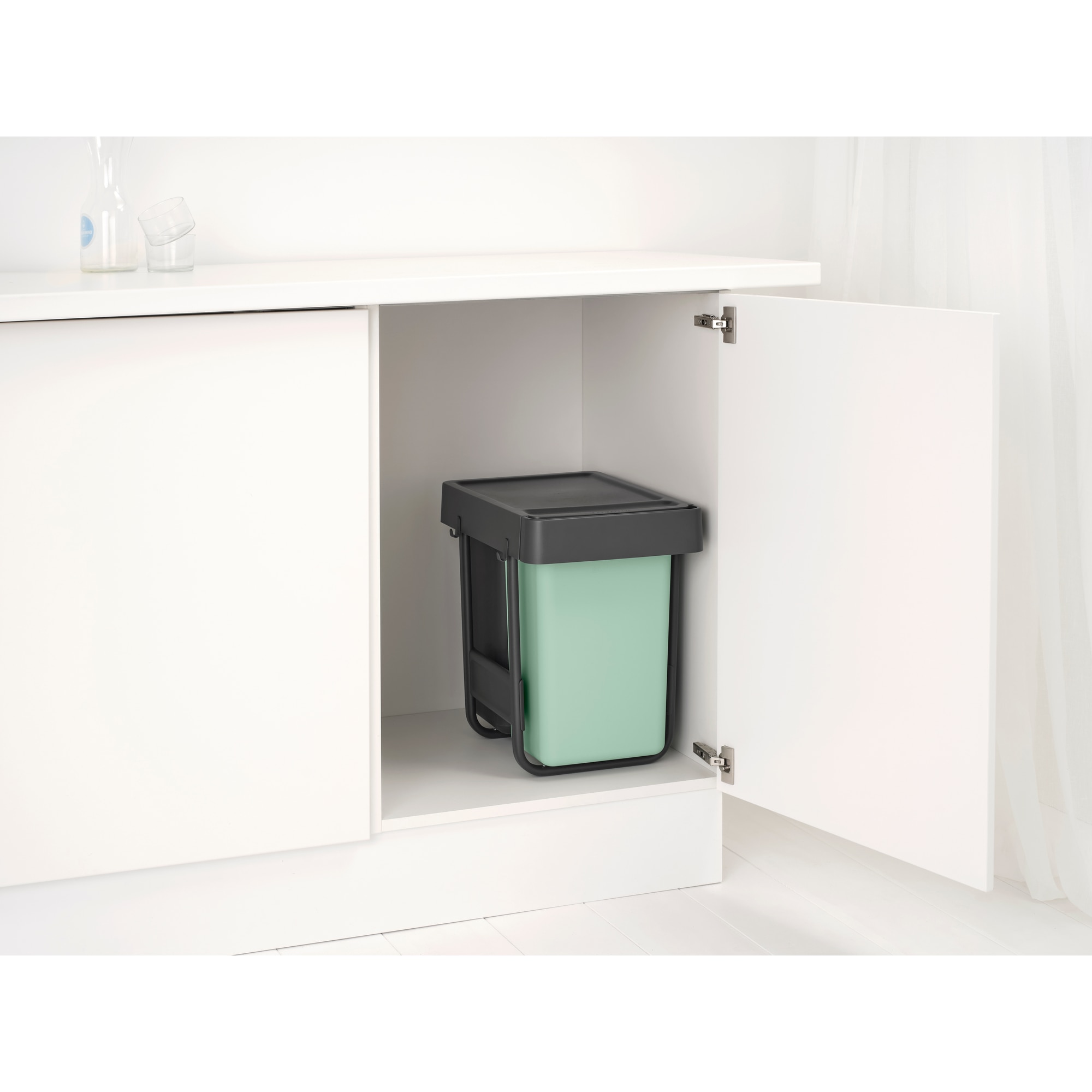 Balde do Lixo Integrado para Reciclagem Sort&Go - 2X15 L Cinzento-escuro-17