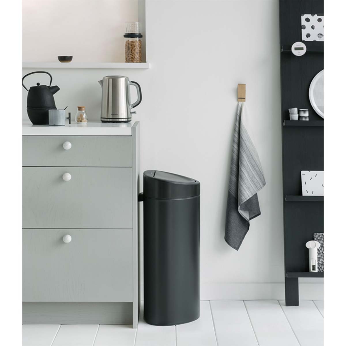 Balde do Lixo para Reciclagem Touch Bin - 23X10 L Preto-6