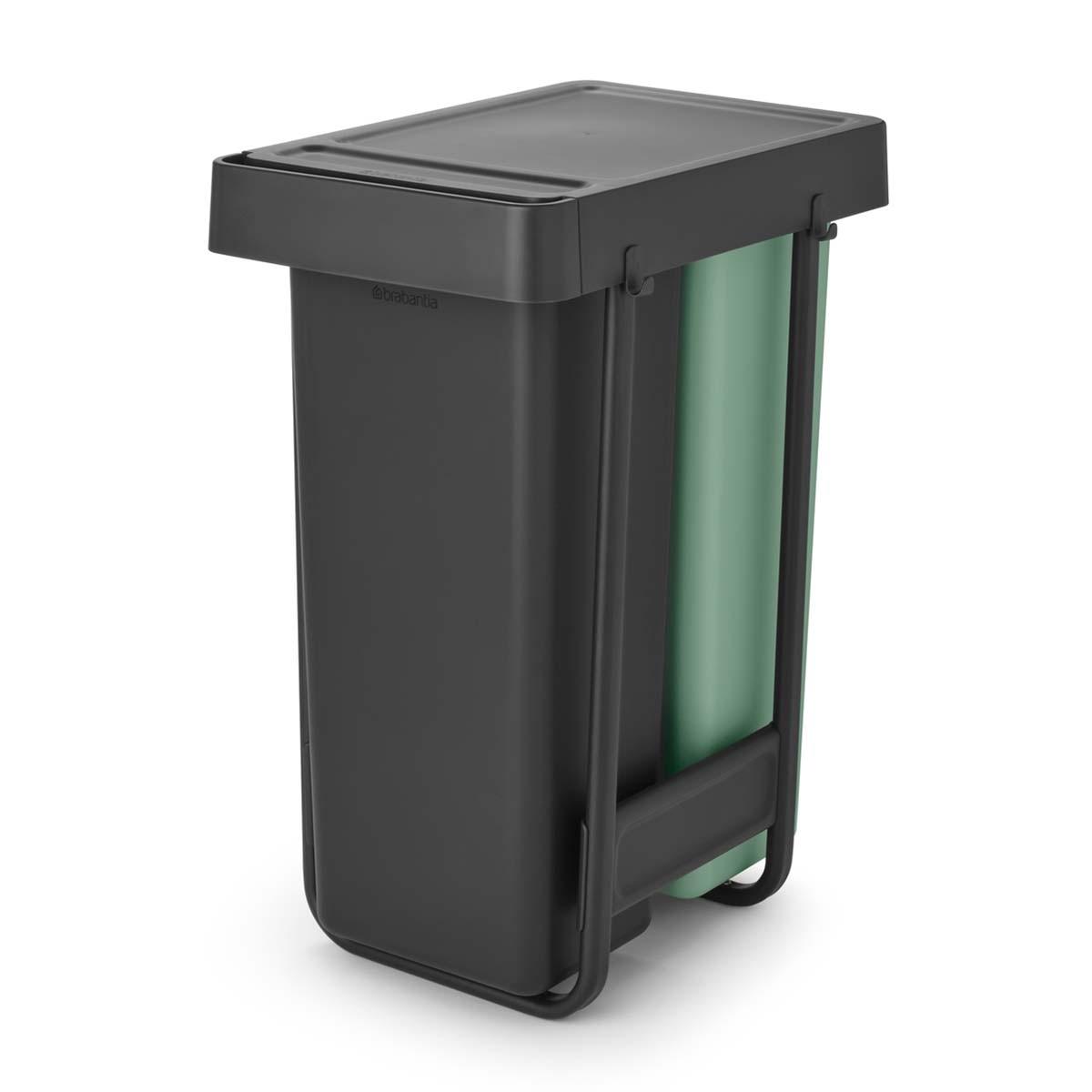 Balde do Lixo Integrado para Reciclagem Sort&Go - 2X30 L Cinzento-escuro-2