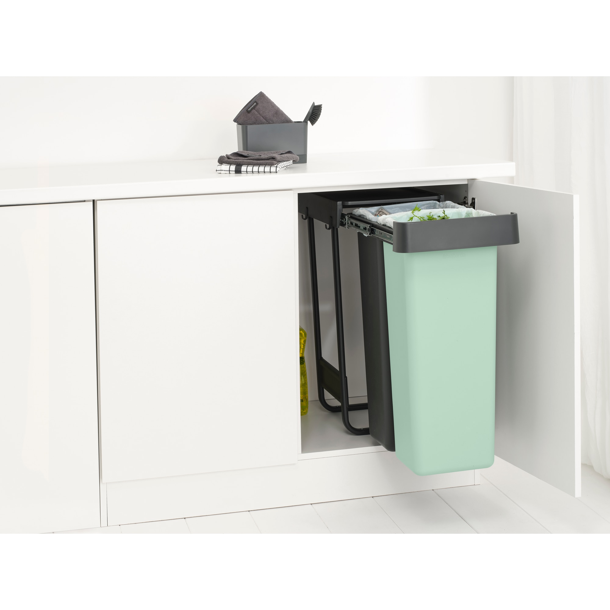 Balde do Lixo Integrado para Reciclagem Sort&Go - 2X30 L Cinzento-escuro-9