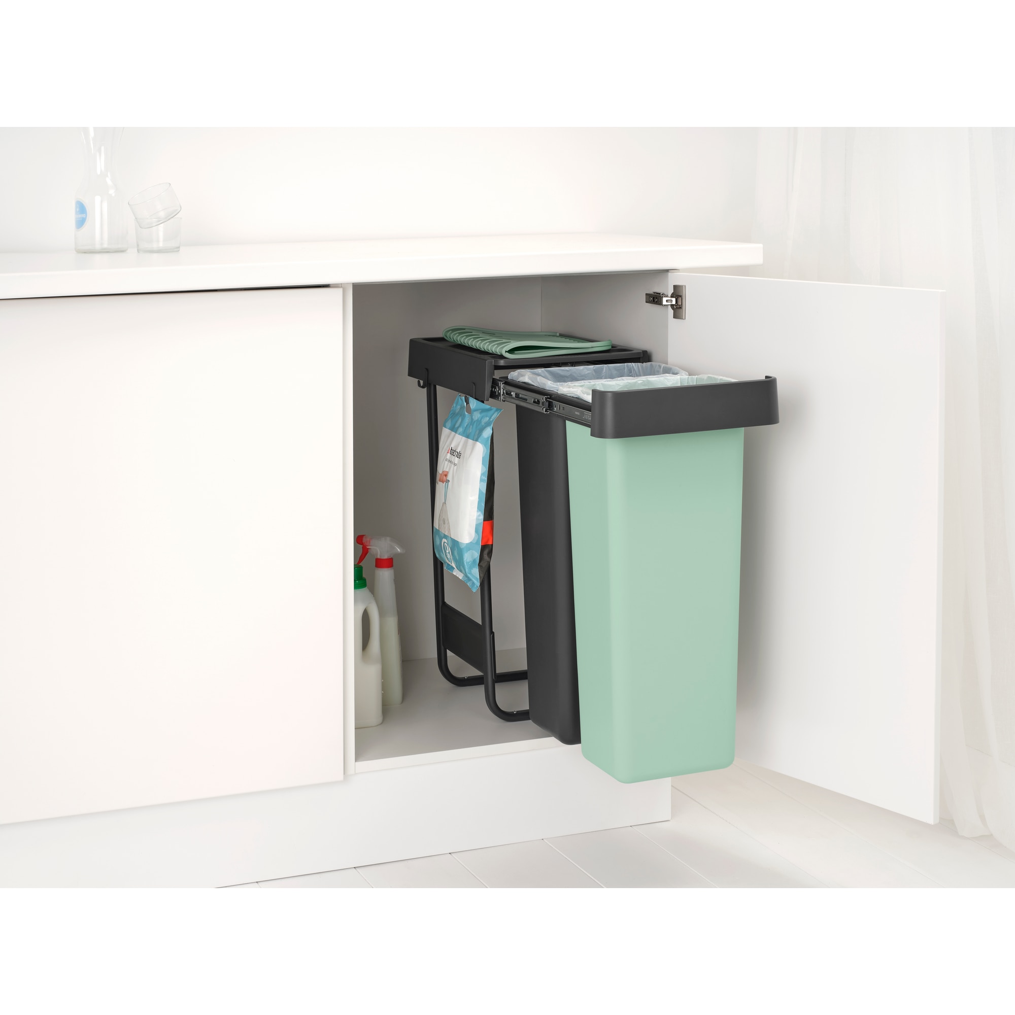 Balde do Lixo Integrado para Reciclagem Sort&Go - 2X30 L Cinzento-escuro-13