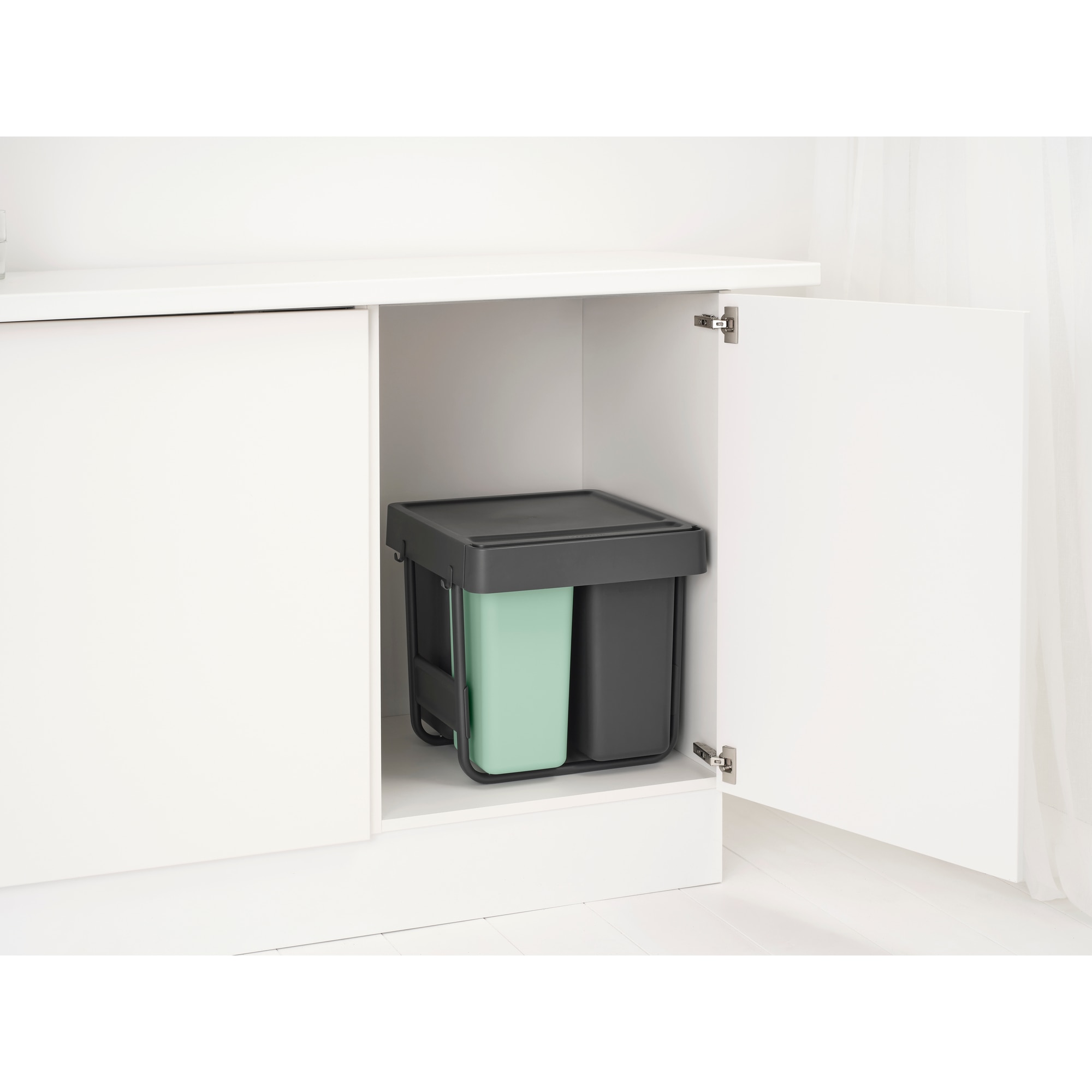 Balde do Lixo Integrado para Reciclagem Sort&Go - 10 + 10 + 20 L Cinzento-escuro-21