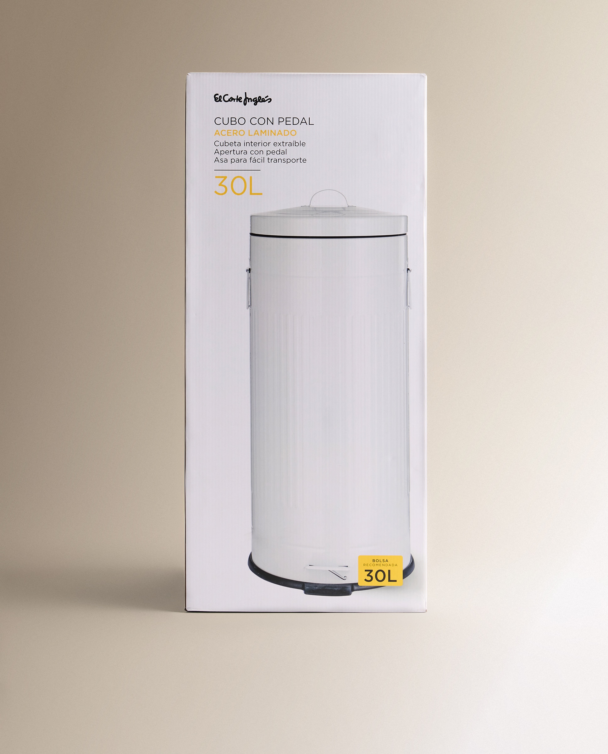 Balde do Lixo com Pedal Retro - 20 L Branco-marfim-5