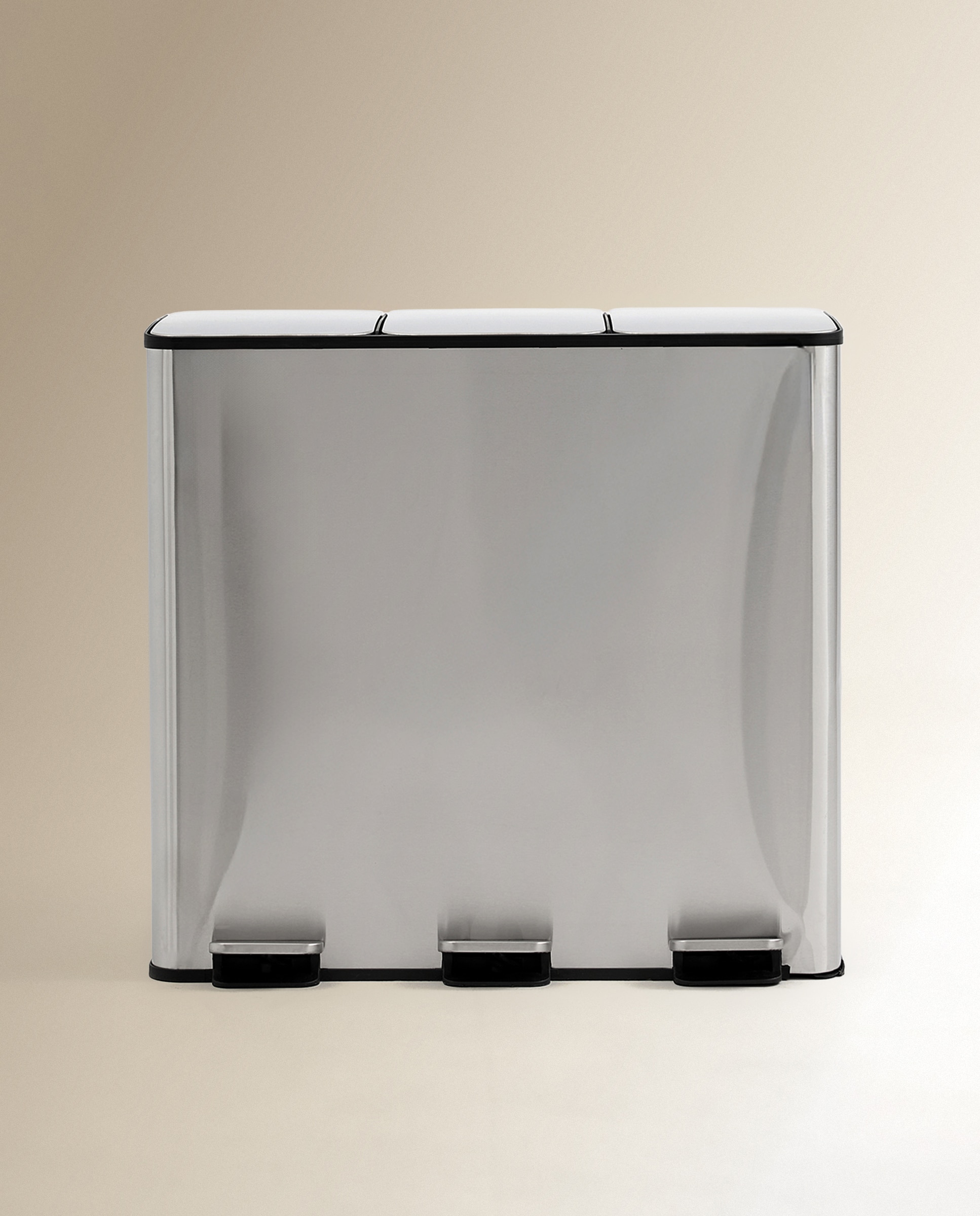 Balde do Lixo com Pedal para Reciclar 3 x 30 L Aço-2